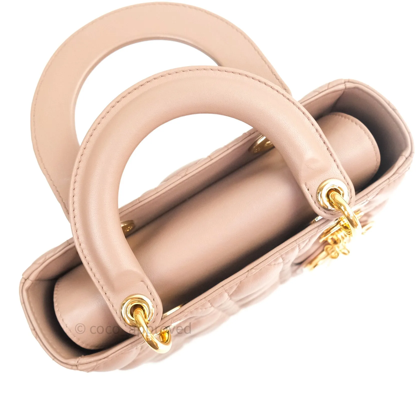 Christian Dior Lambskin My ABCDior Lady Dior Dark Beige Gold Hardware