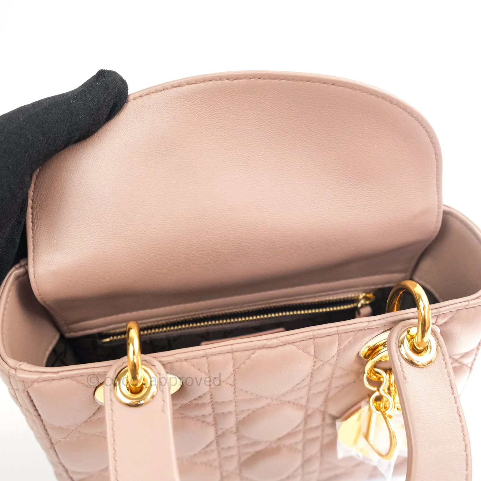 Christian Dior Lambskin My ABCDior Lady Dior Dark Beige Gold Hardware