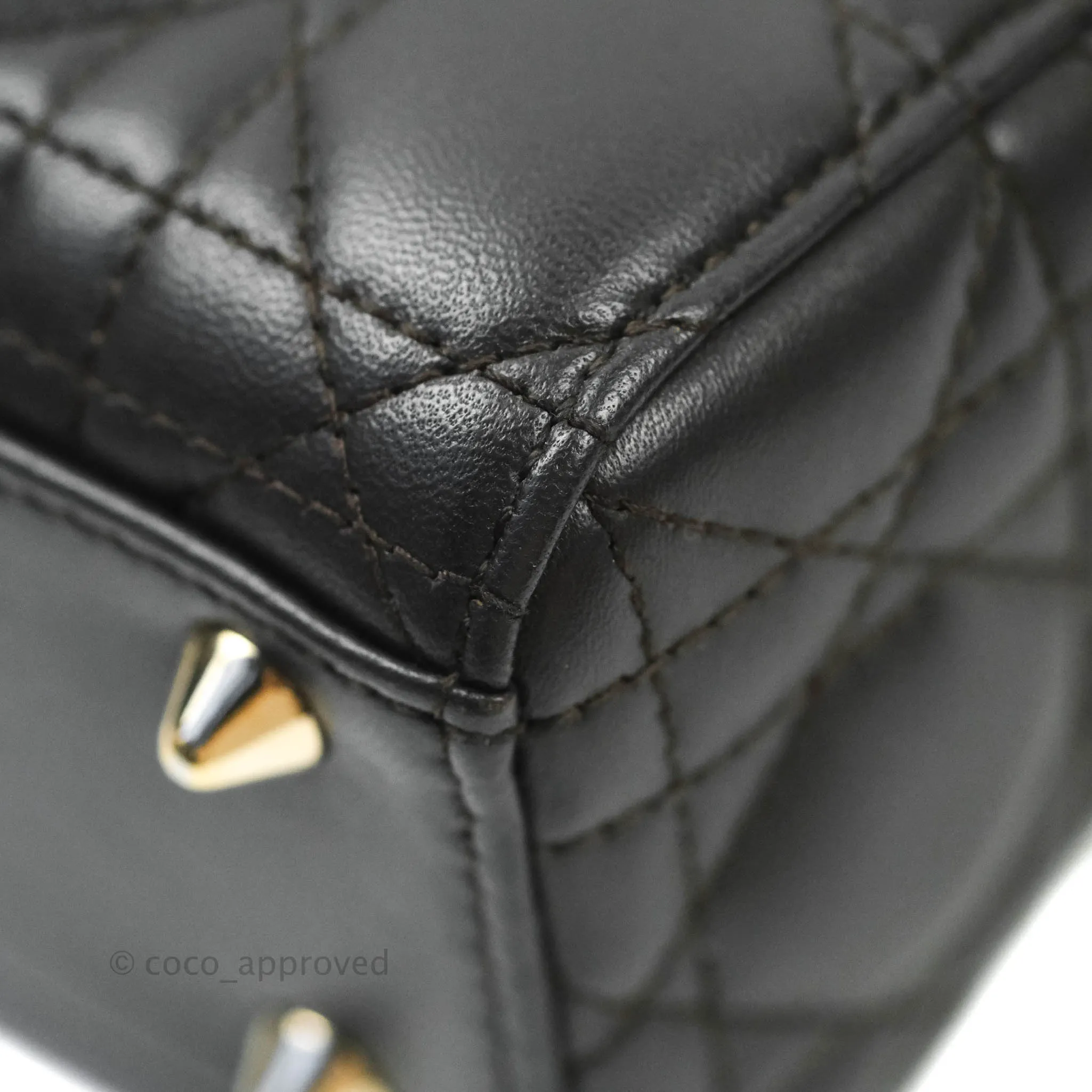 Christian Dior Lambskin My ABCDior Lady Dior Dark Grey Gold Hardware