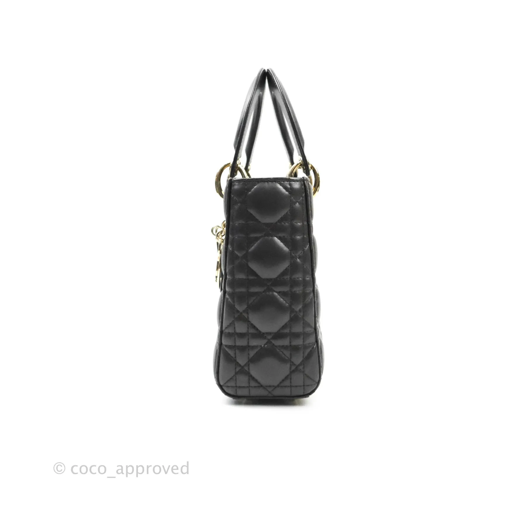 Christian Dior Lambskin My ABCDior Lady Dior Dark Grey Gold Hardware