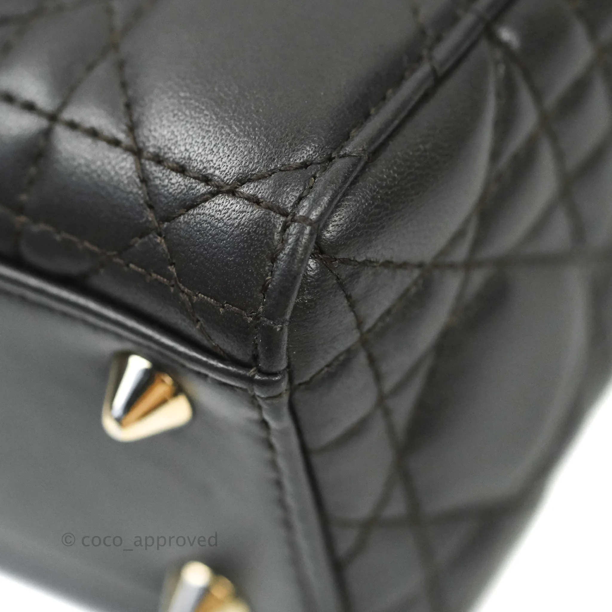 Christian Dior Lambskin My ABCDior Lady Dior Dark Grey Gold Hardware