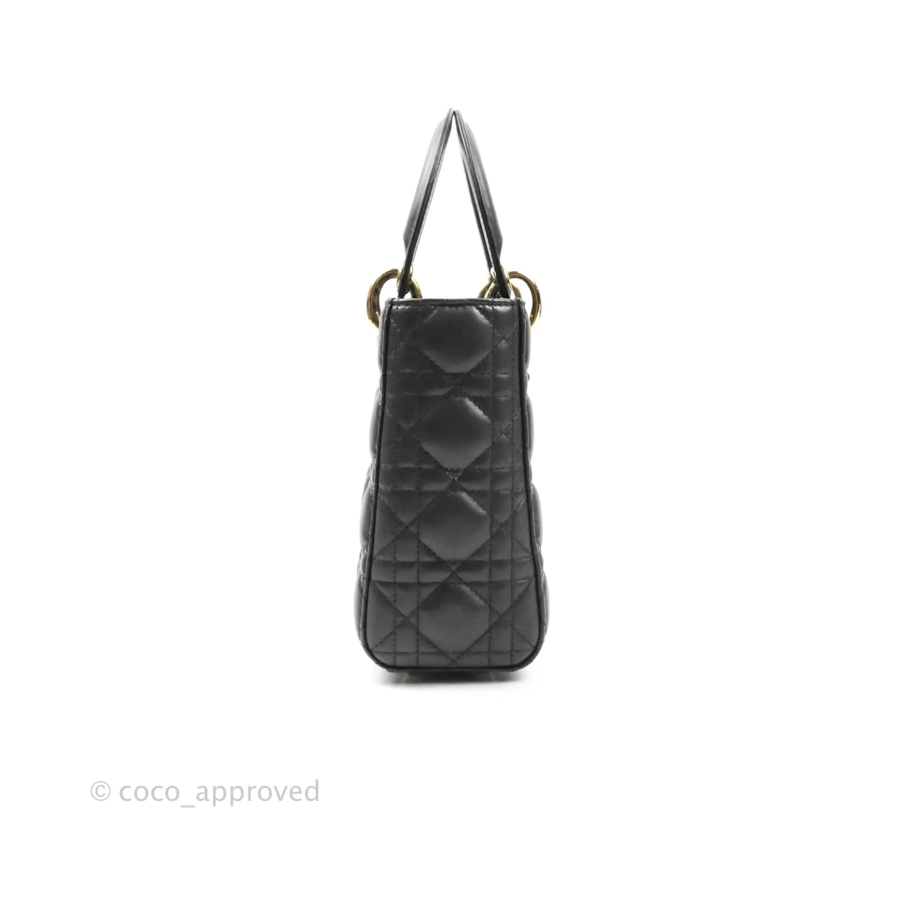 Christian Dior Lambskin My ABCDior Lady Dior Dark Grey Gold Hardware