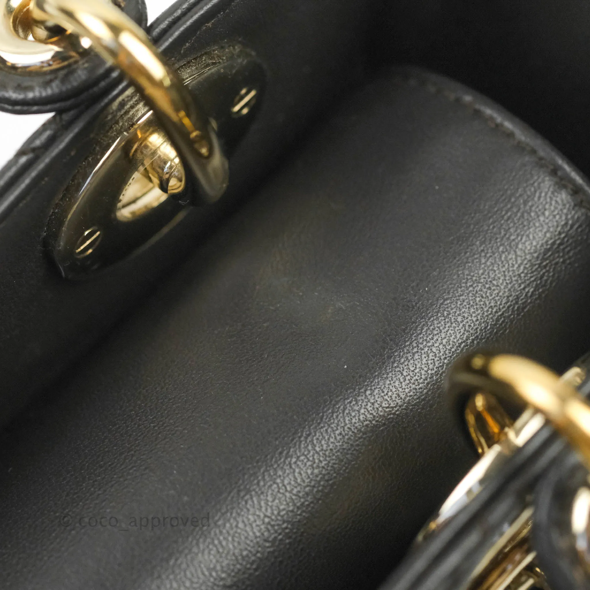 Christian Dior Lambskin My ABCDior Lady Dior Dark Grey Gold Hardware