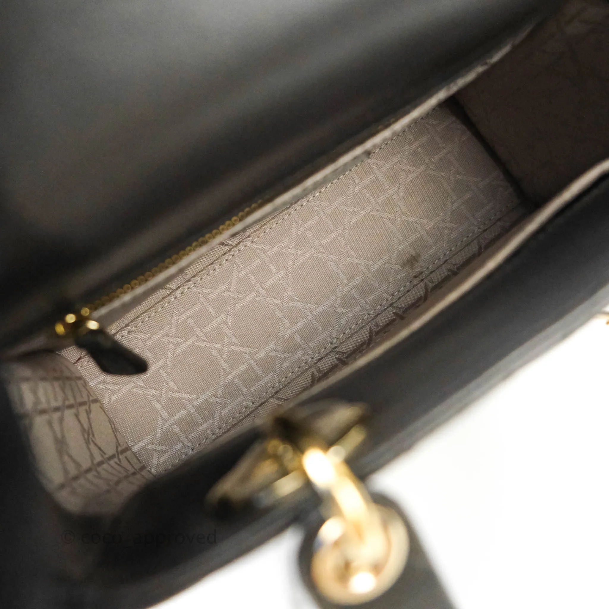 Christian Dior Lambskin My ABCDior Lady Dior Dark Grey Gold Hardware