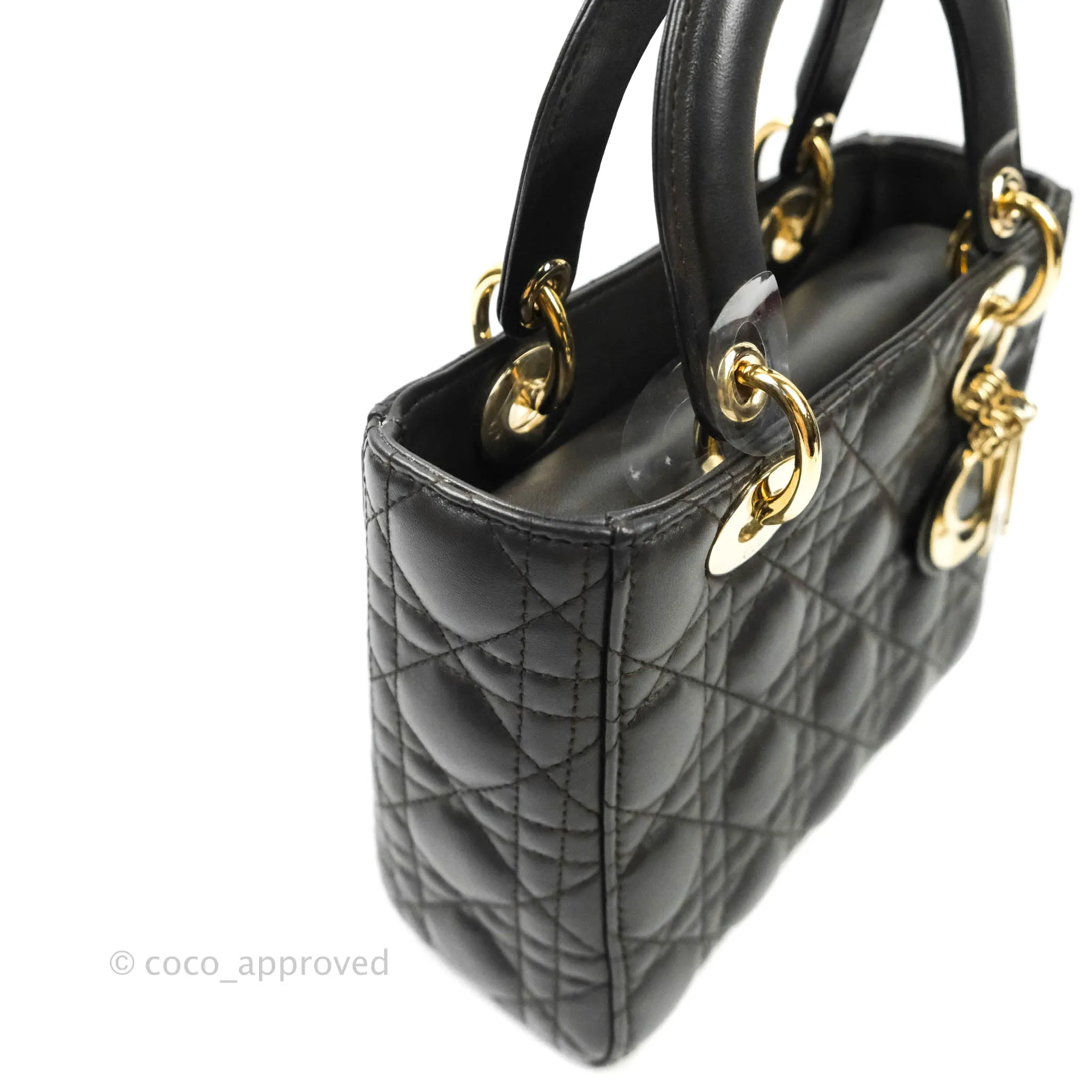 Christian Dior Lambskin My ABCDior Lady Dior Dark Grey Gold Hardware