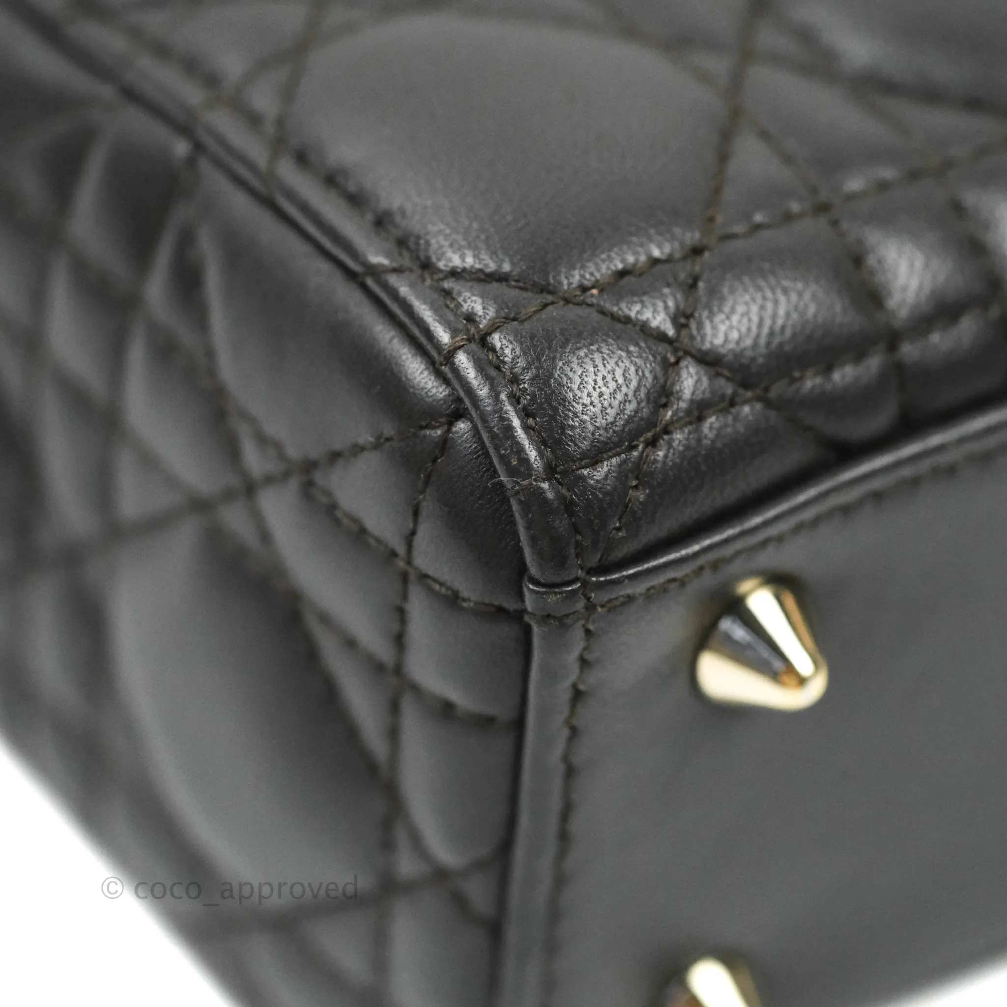 Christian Dior Lambskin My ABCDior Lady Dior Dark Grey Gold Hardware