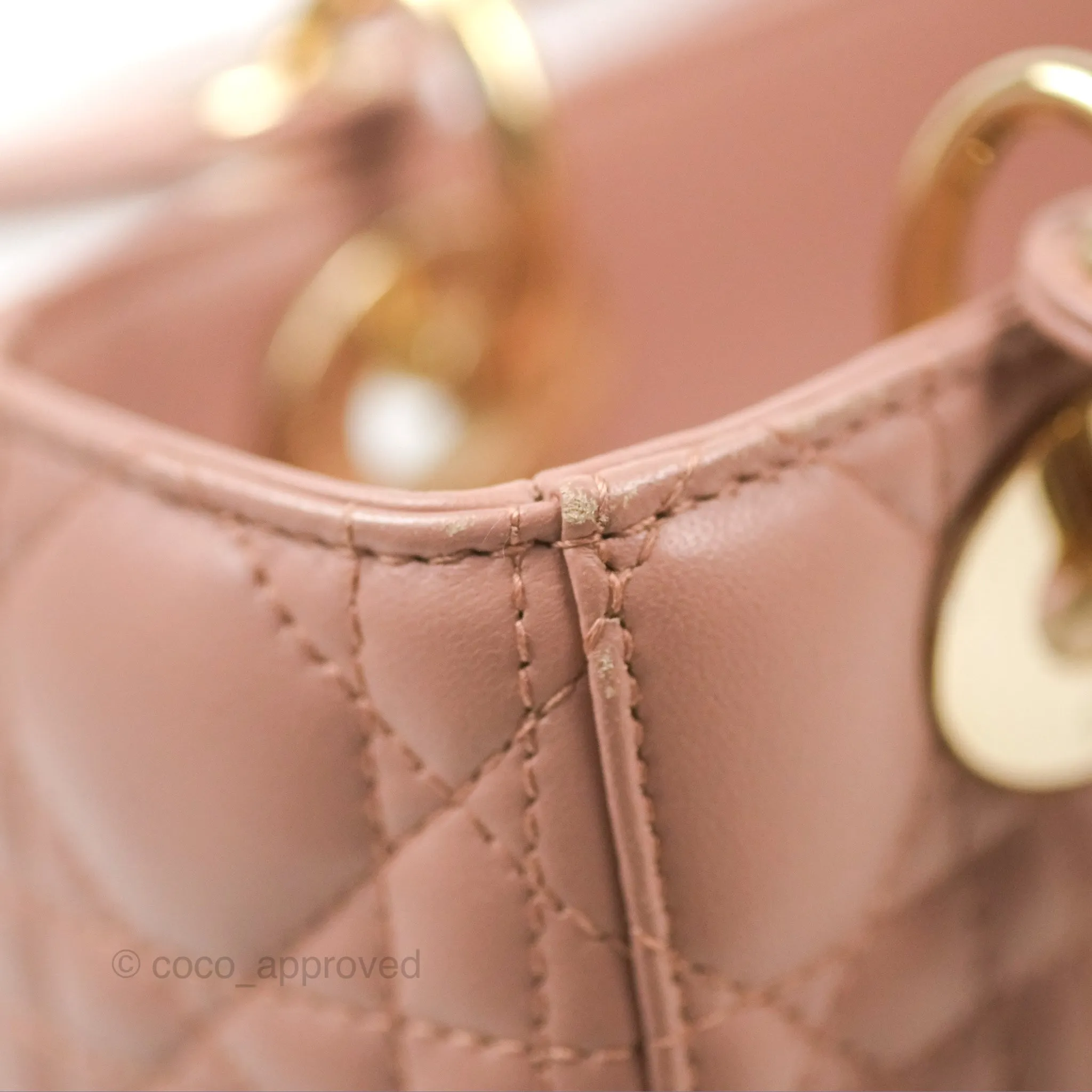 Christian Dior Lambskin My ABCDior Lady Dior Fard Gold Hardware