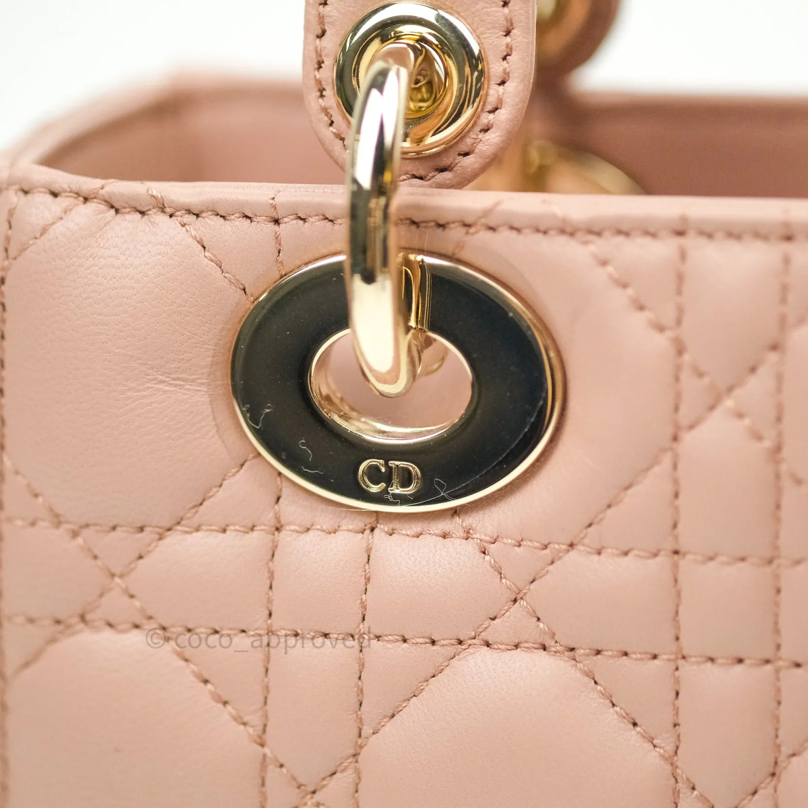 Christian Dior Lambskin My ABCDior Lady Dior Fard Gold Hardware