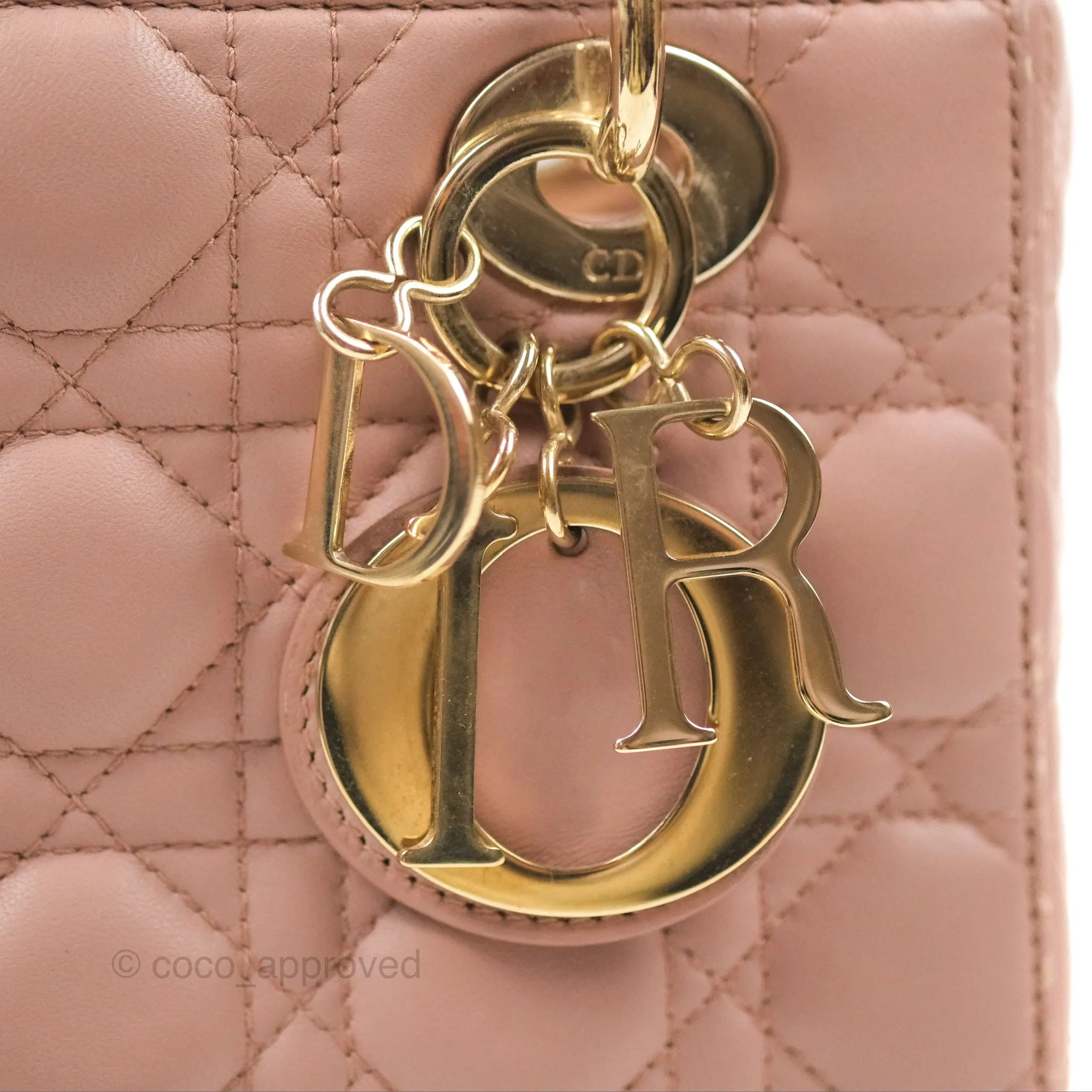 Christian Dior Lambskin My ABCDior Lady Dior Fard Gold Hardware