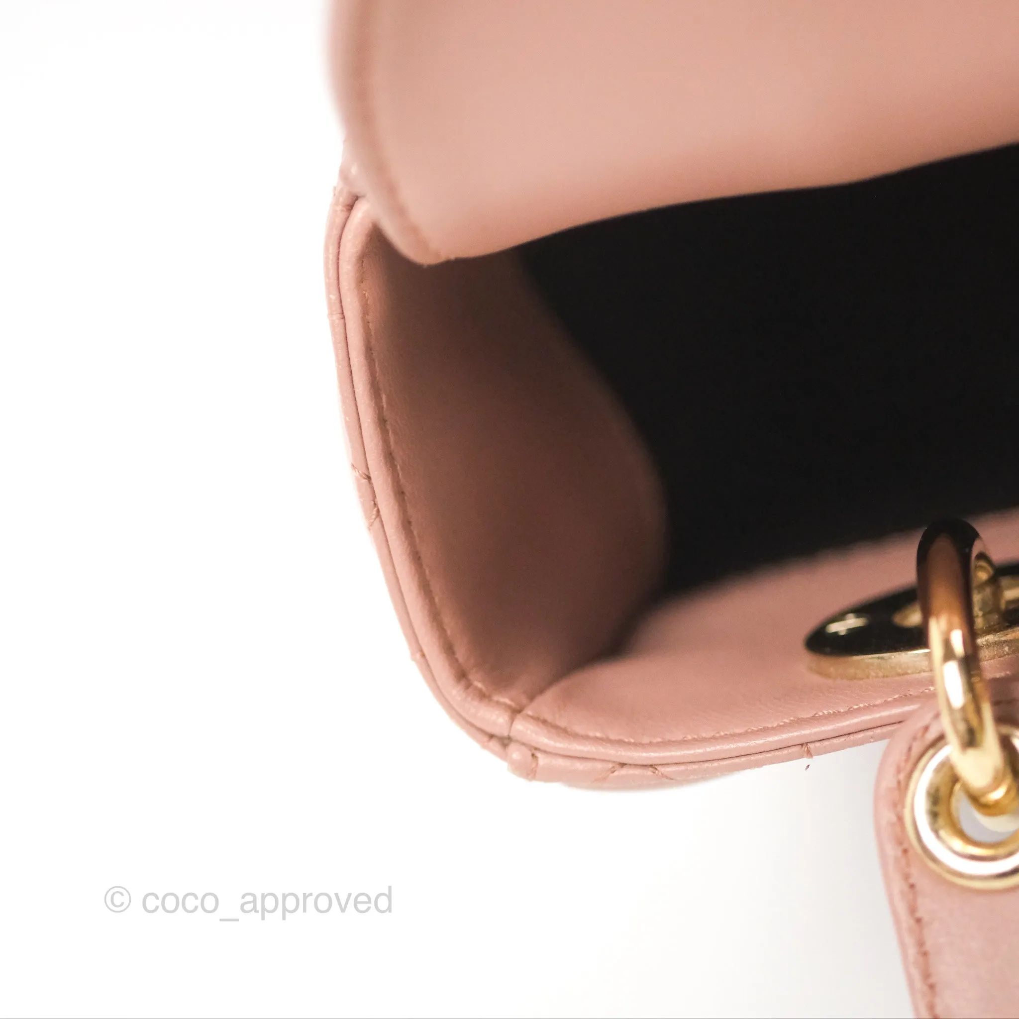 Christian Dior Lambskin My ABCDior Lady Dior Fard Gold Hardware