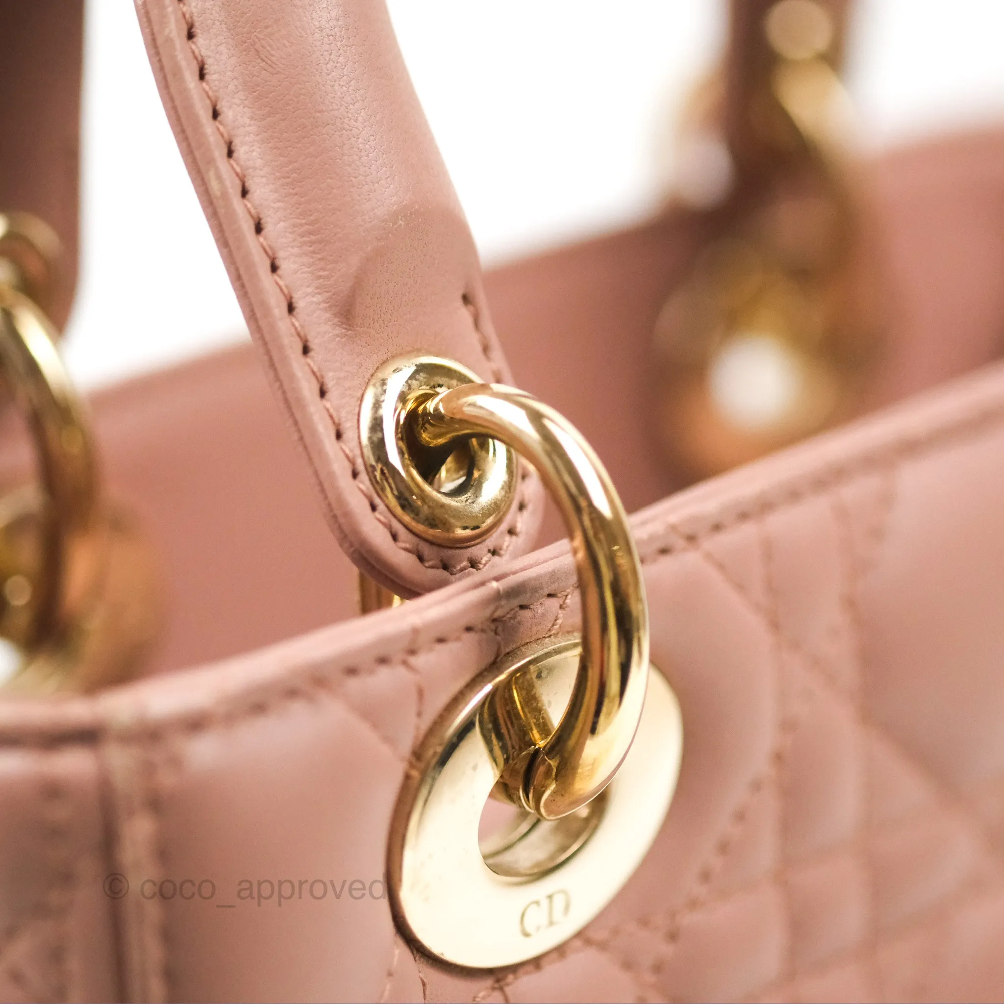 Christian Dior Lambskin My ABCDior Lady Dior Fard Gold Hardware