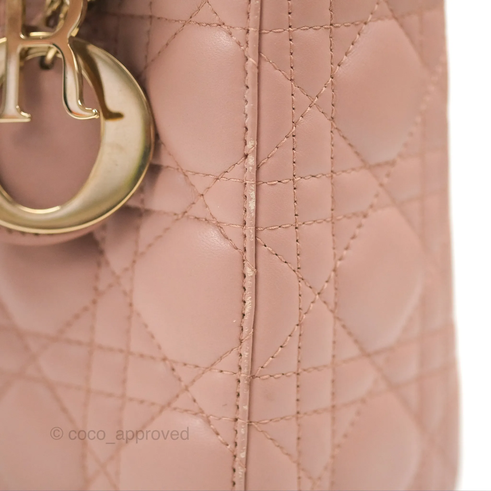 Christian Dior Lambskin My ABCDior Lady Dior Fard Gold Hardware