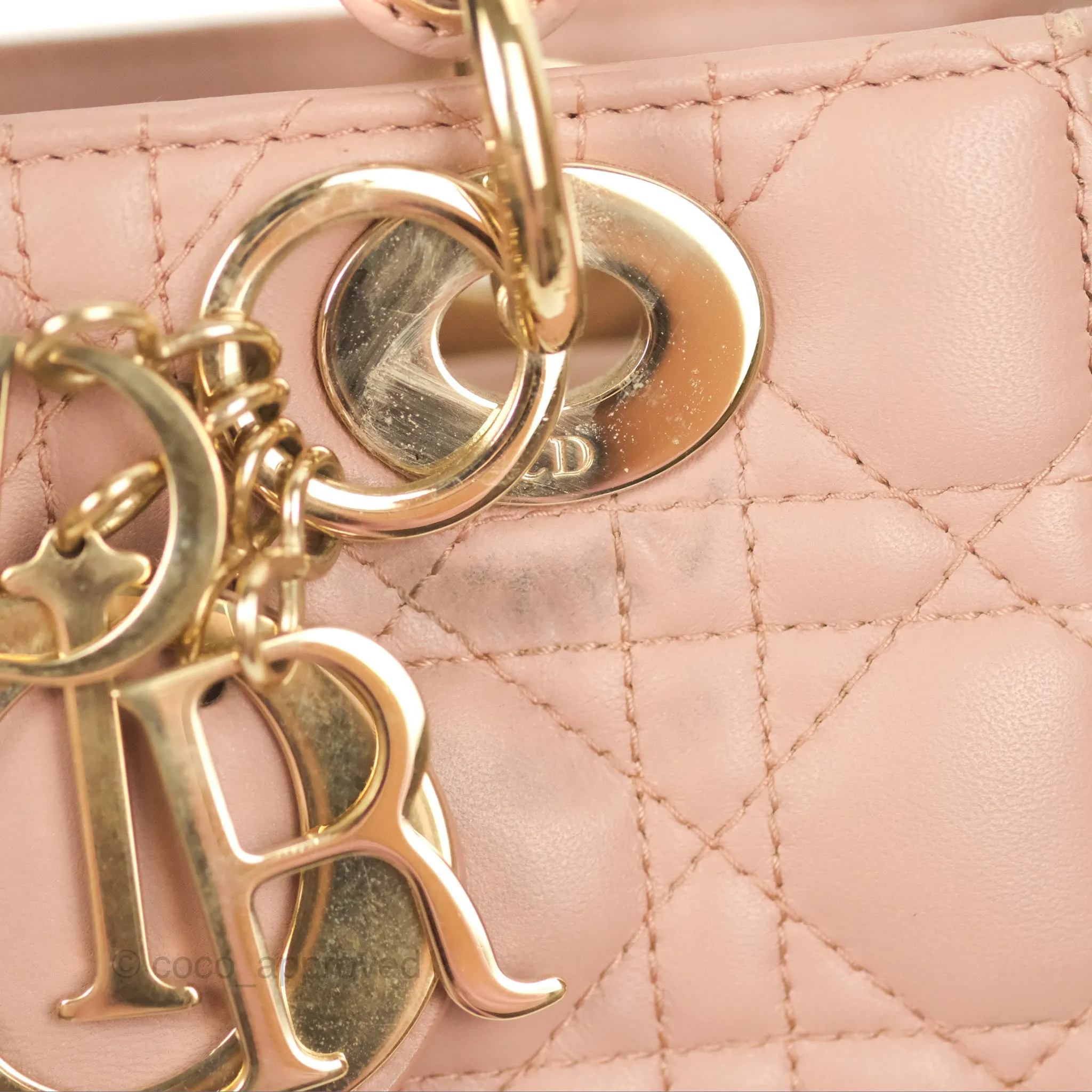 Christian Dior Lambskin My ABCDior Lady Dior Fard Gold Hardware