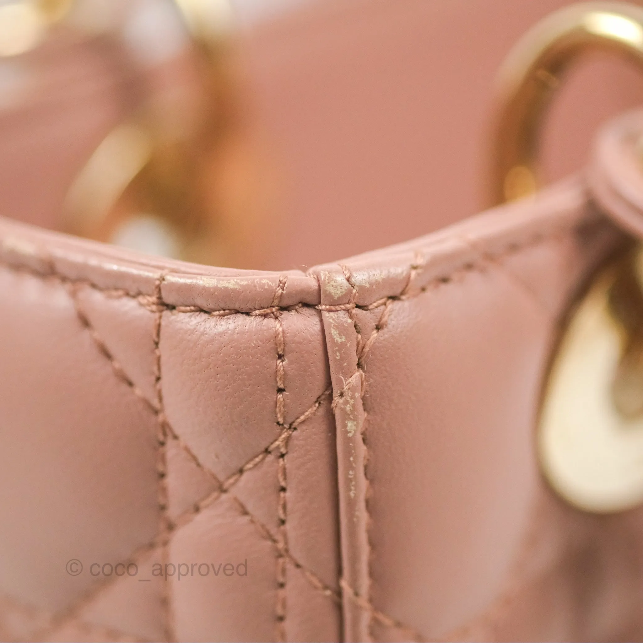 Christian Dior Lambskin My ABCDior Lady Dior Fard Gold Hardware