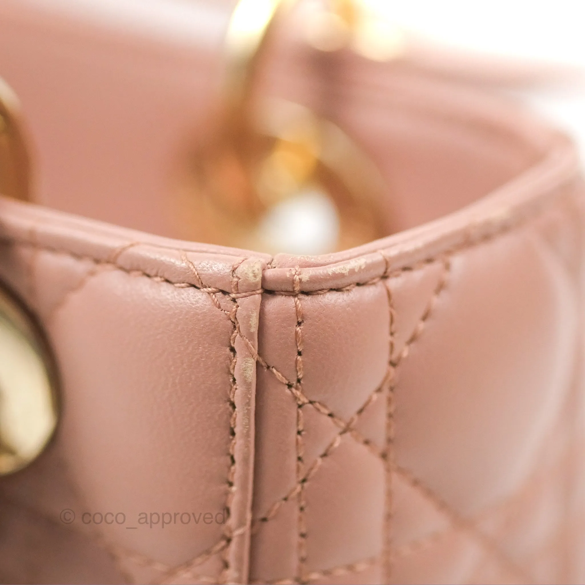Christian Dior Lambskin My ABCDior Lady Dior Fard Gold Hardware
