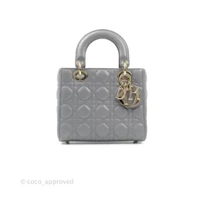 Christian Dior Lambskin My ABCDior Lady Dior Grey Gold Hardware
