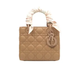 Christian Dior Lambskin My ABCDior Lady Dior Matte Dark Beige Matte Hardware
