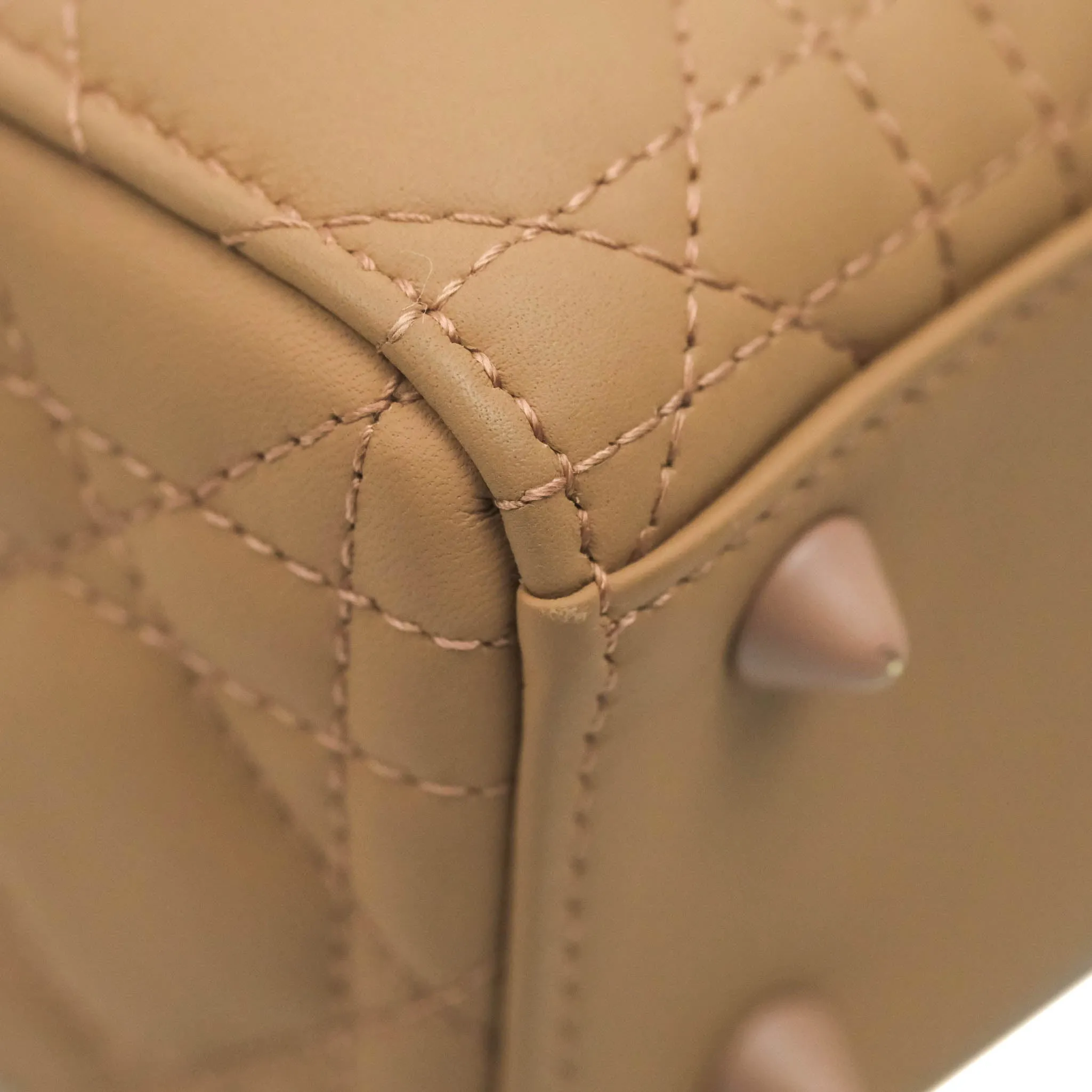 Christian Dior Lambskin My ABCDior Lady Dior Matte Dark Beige Matte Hardware