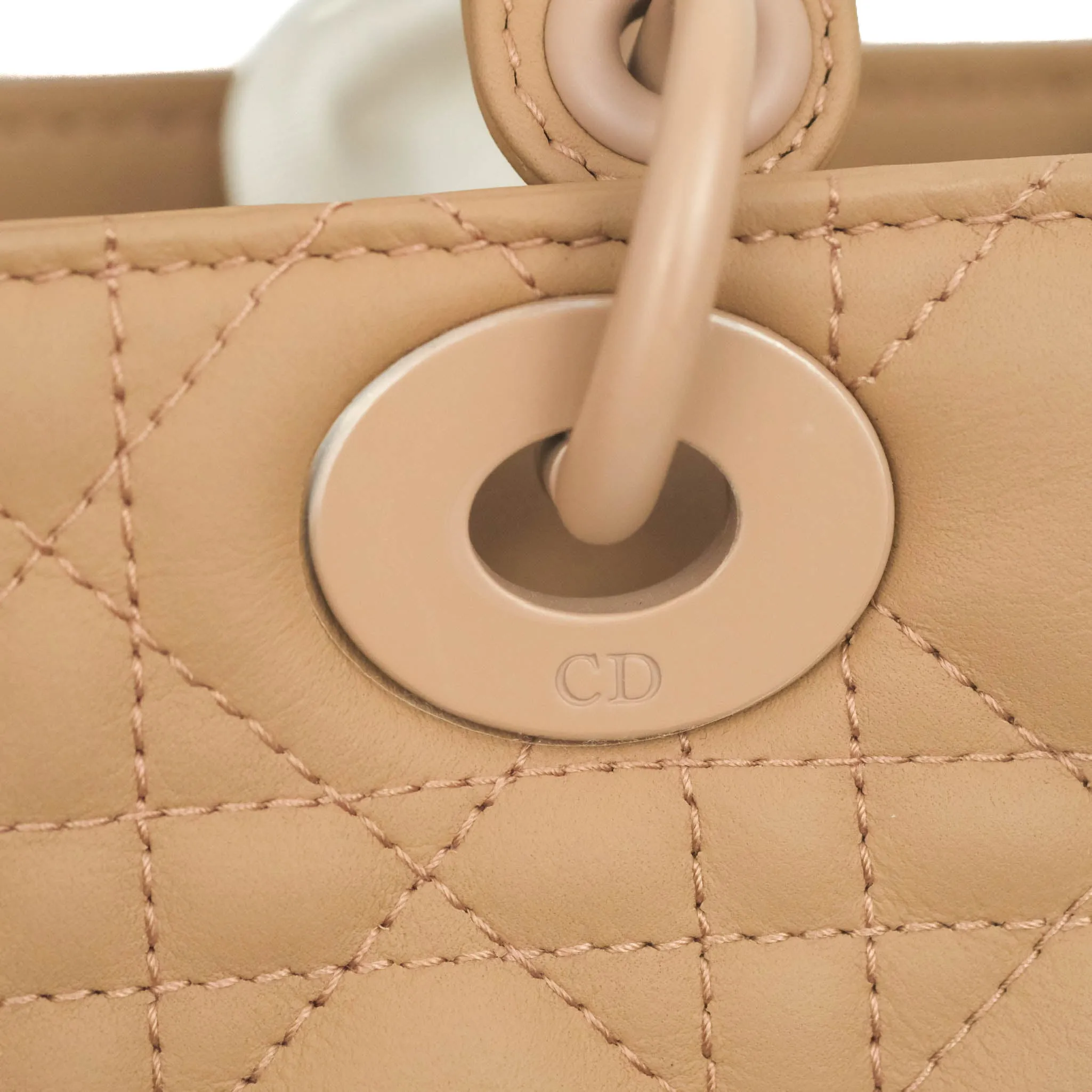 Christian Dior Lambskin My ABCDior Lady Dior Matte Dark Beige Matte Hardware