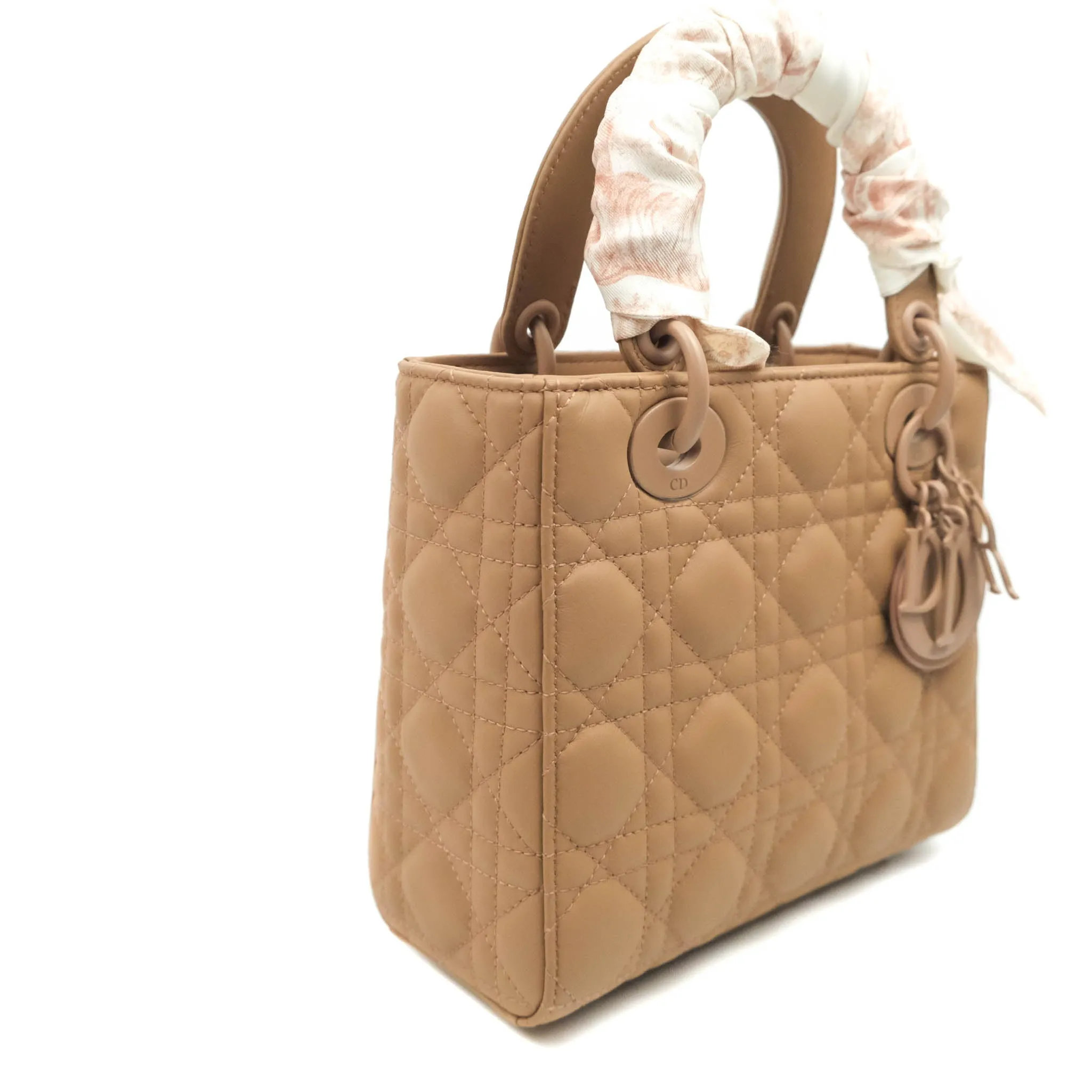 Christian Dior Lambskin My ABCDior Lady Dior Matte Dark Beige Matte Hardware