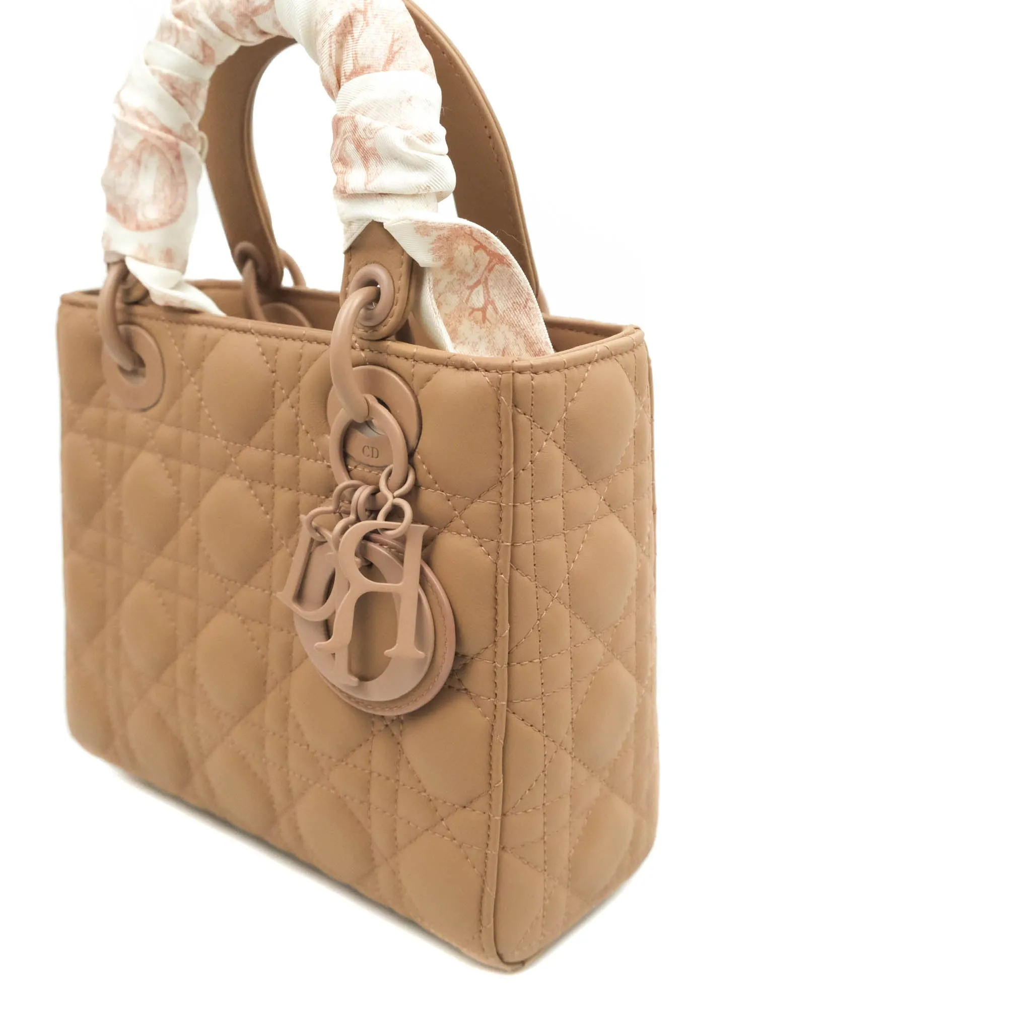 Christian Dior Lambskin My ABCDior Lady Dior Matte Dark Beige Matte Hardware