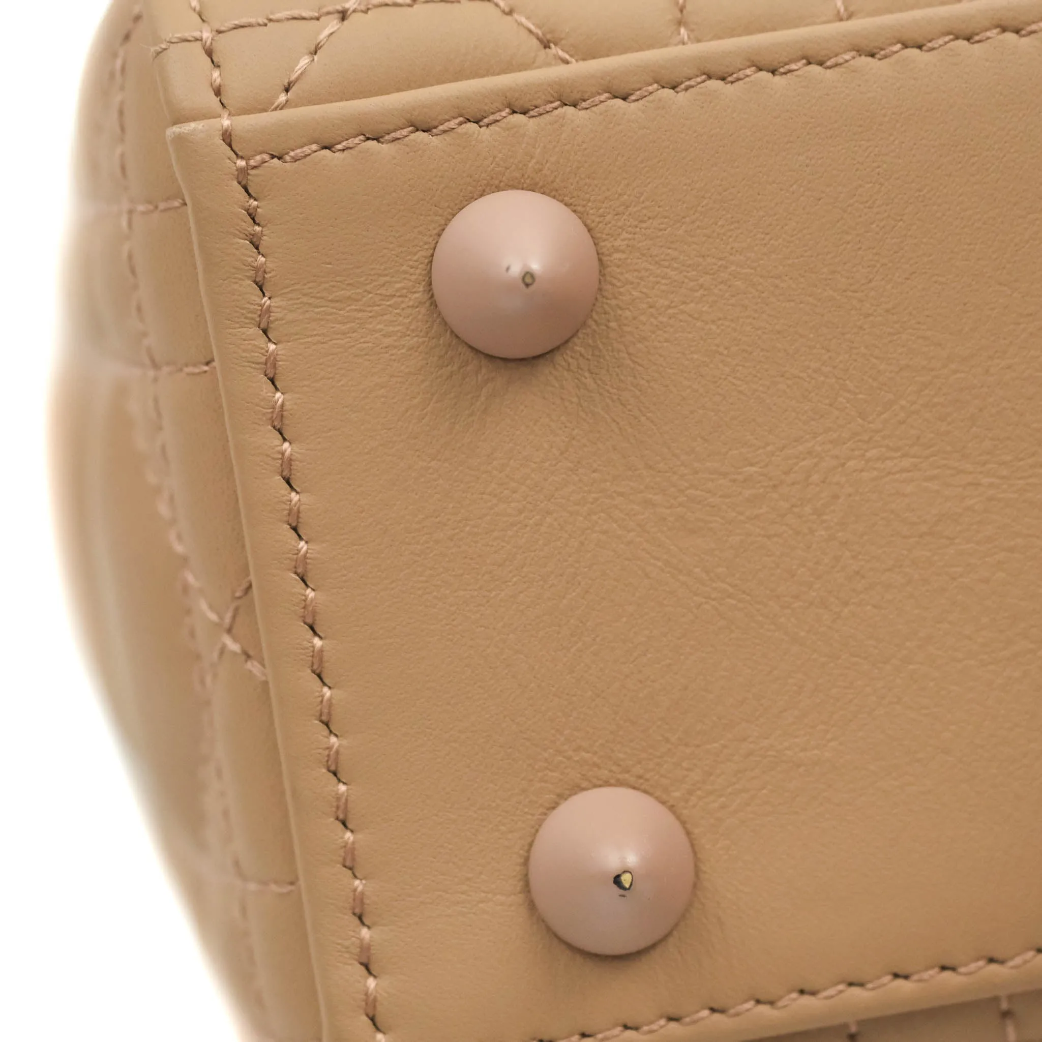 Christian Dior Lambskin My ABCDior Lady Dior Matte Dark Beige Matte Hardware