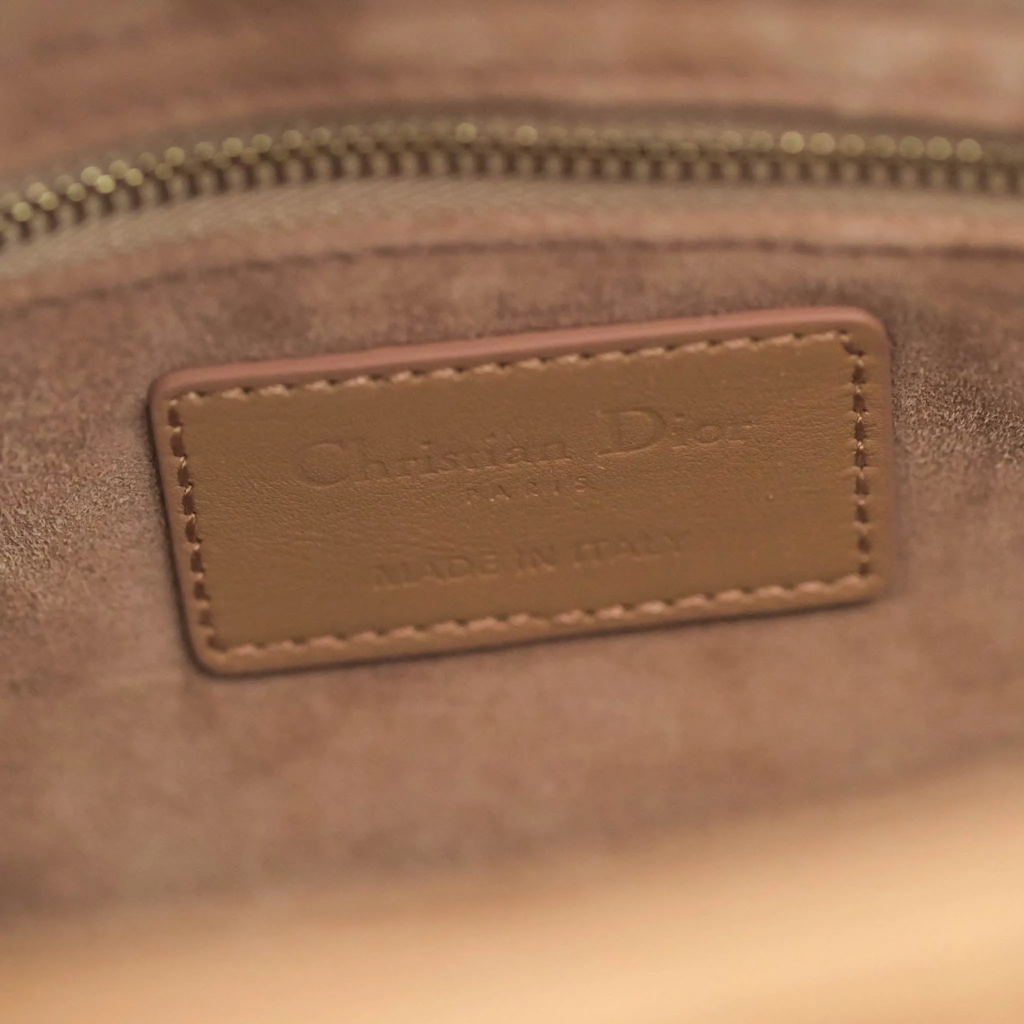 Christian Dior Lambskin My ABCDior Lady Dior Matte Dark Beige Matte Hardware
