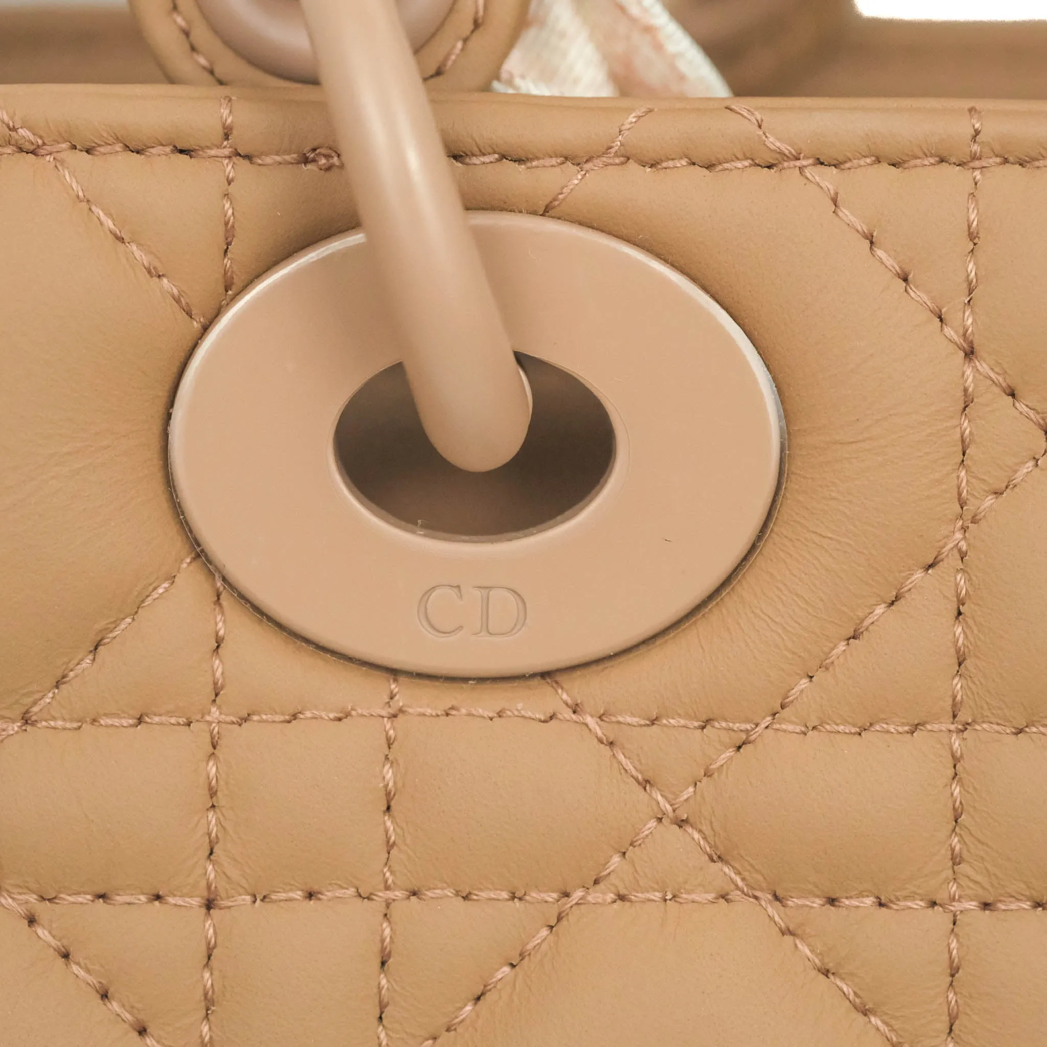 Christian Dior Lambskin My ABCDior Lady Dior Matte Dark Beige Matte Hardware