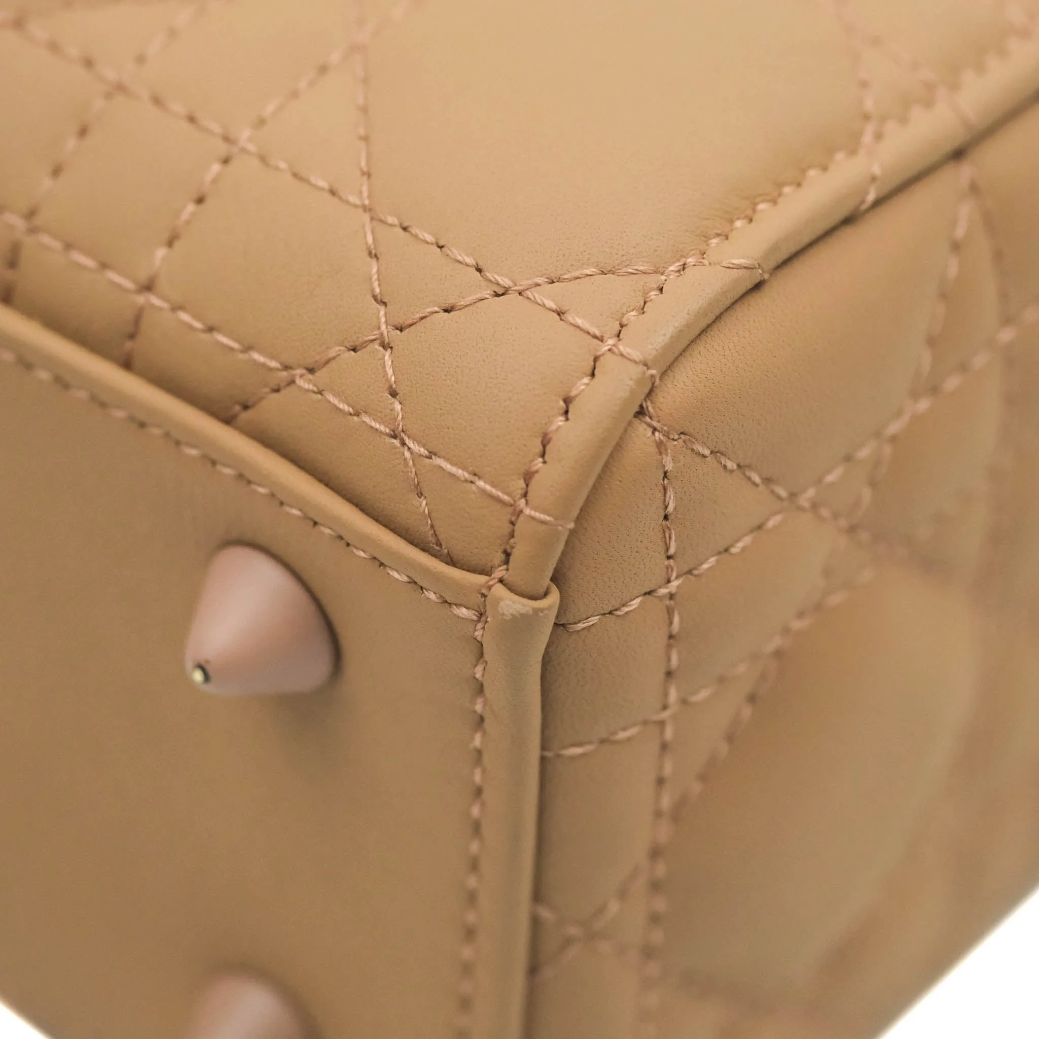 Christian Dior Lambskin My ABCDior Lady Dior Matte Dark Beige Matte Hardware