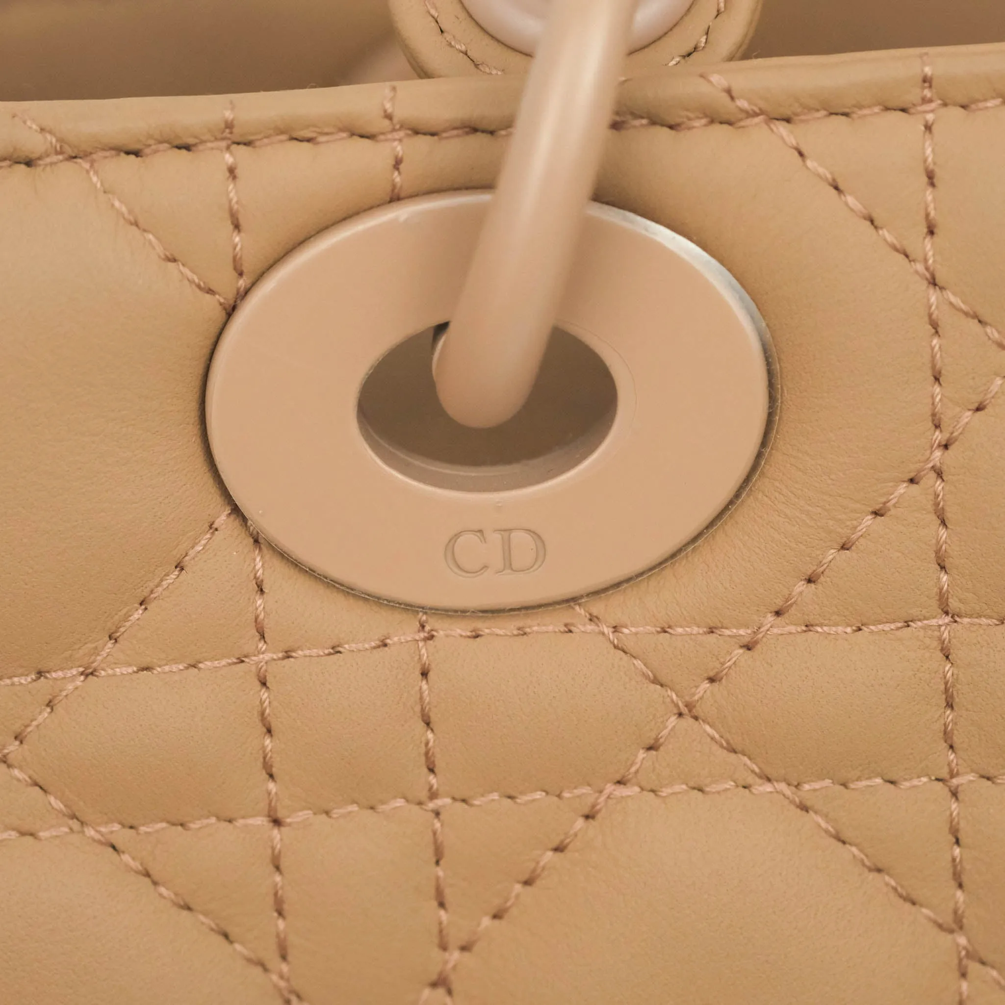 Christian Dior Lambskin My ABCDior Lady Dior Matte Dark Beige Matte Hardware