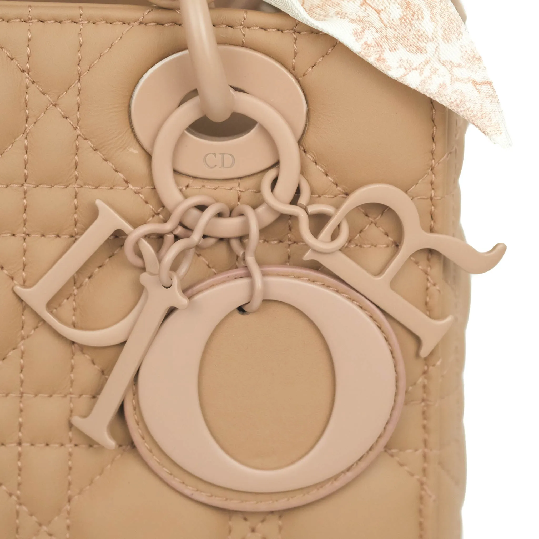 Christian Dior Lambskin My ABCDior Lady Dior Matte Dark Beige Matte Hardware