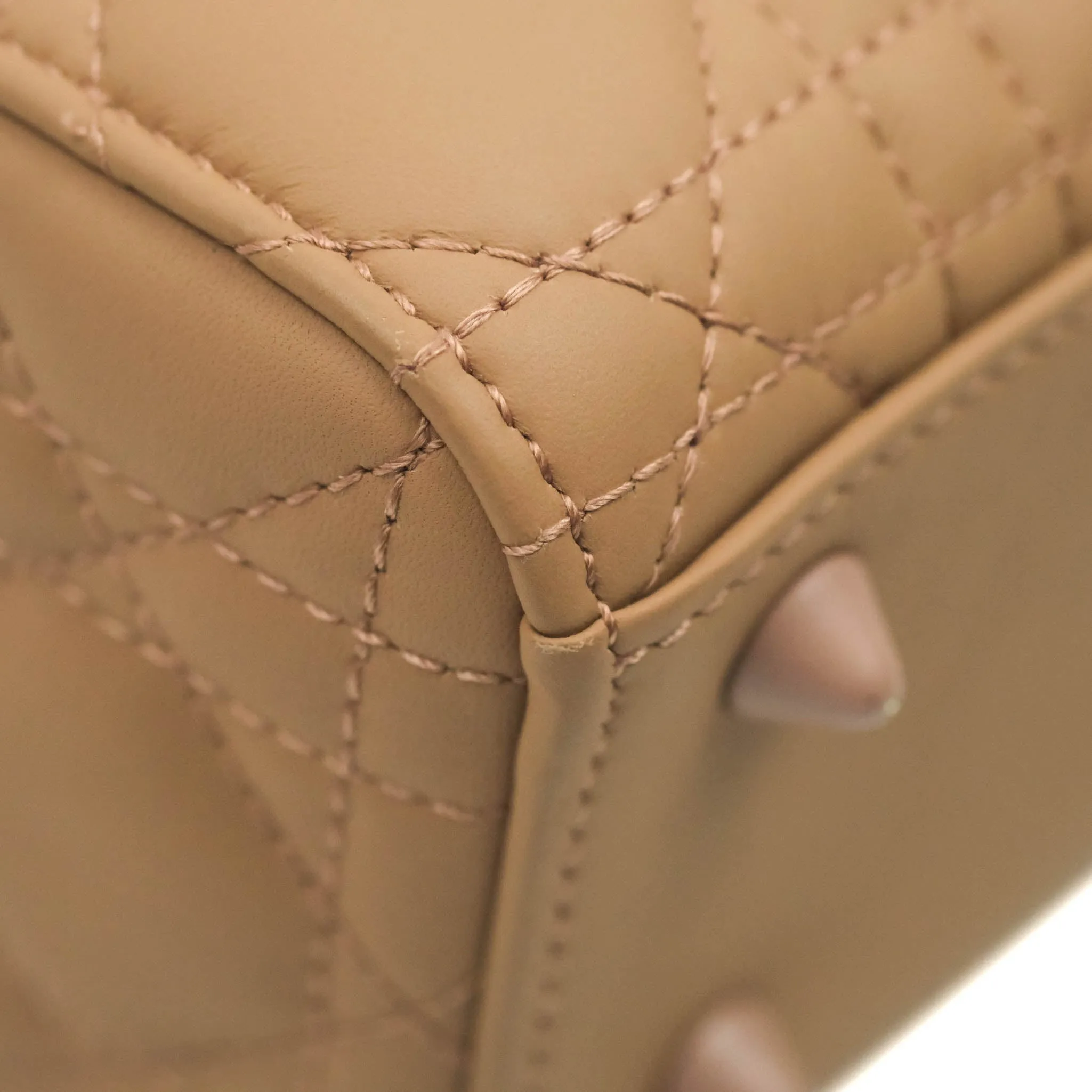 Christian Dior Lambskin My ABCDior Lady Dior Matte Dark Beige Matte Hardware