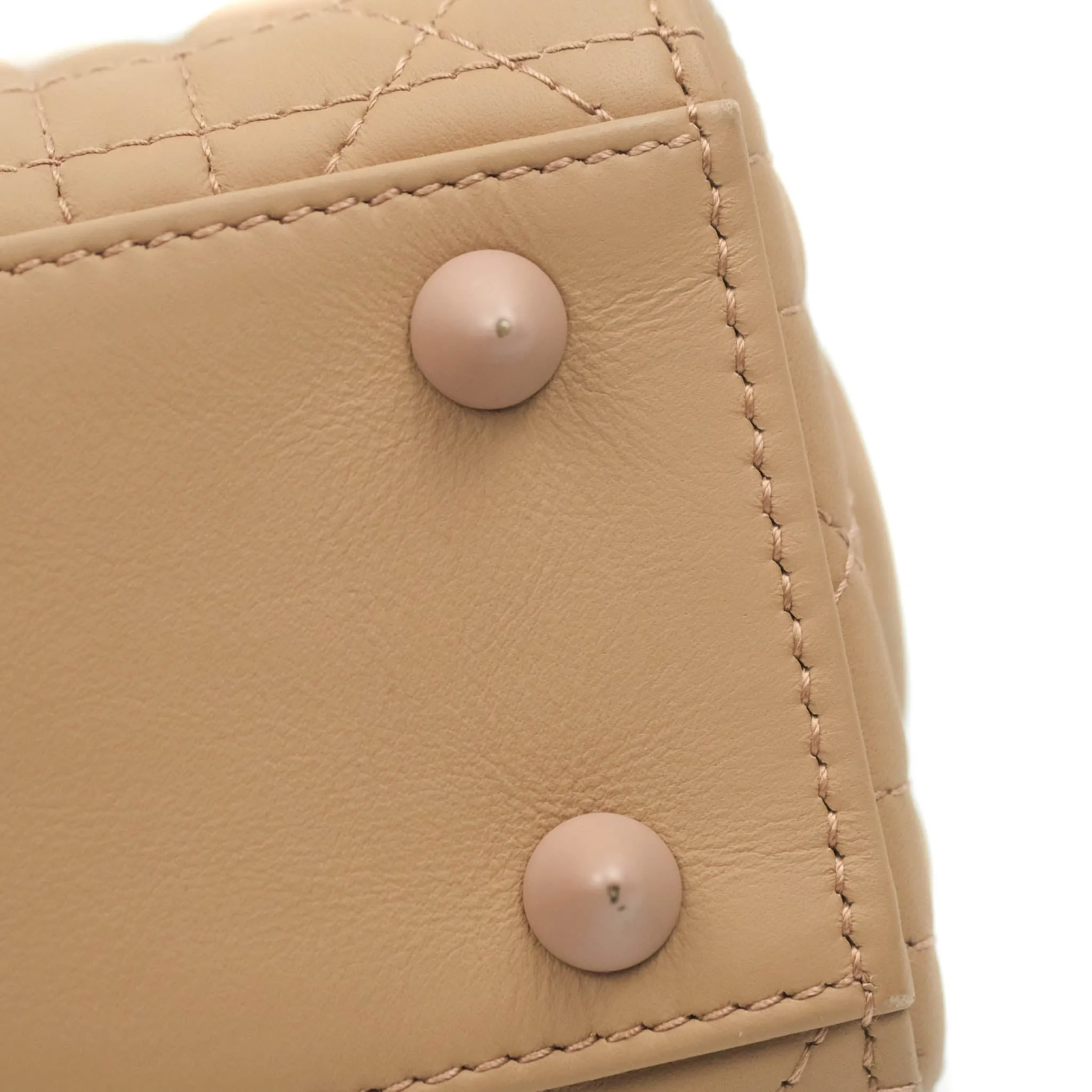 Christian Dior Lambskin My ABCDior Lady Dior Matte Dark Beige Matte Hardware