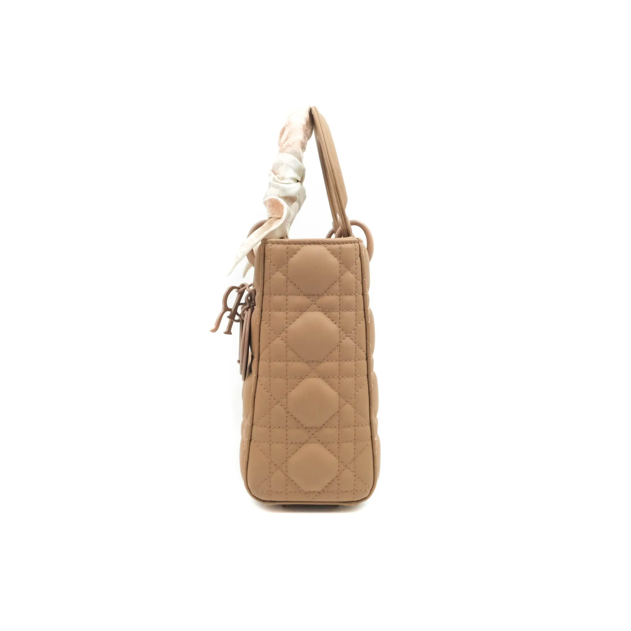 Christian Dior Lambskin My ABCDior Lady Dior Matte Dark Beige Matte Hardware