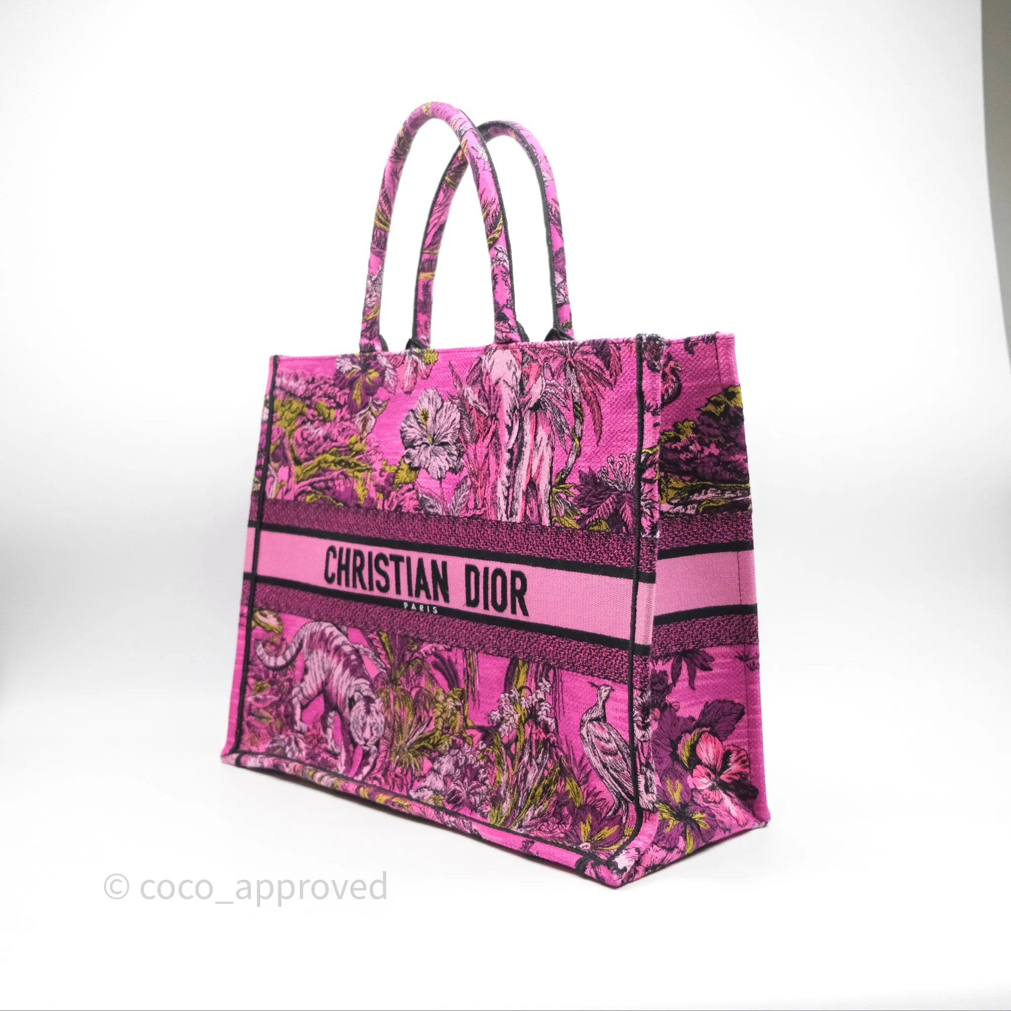 Christian Dior Large Pink Book Tote Canvas