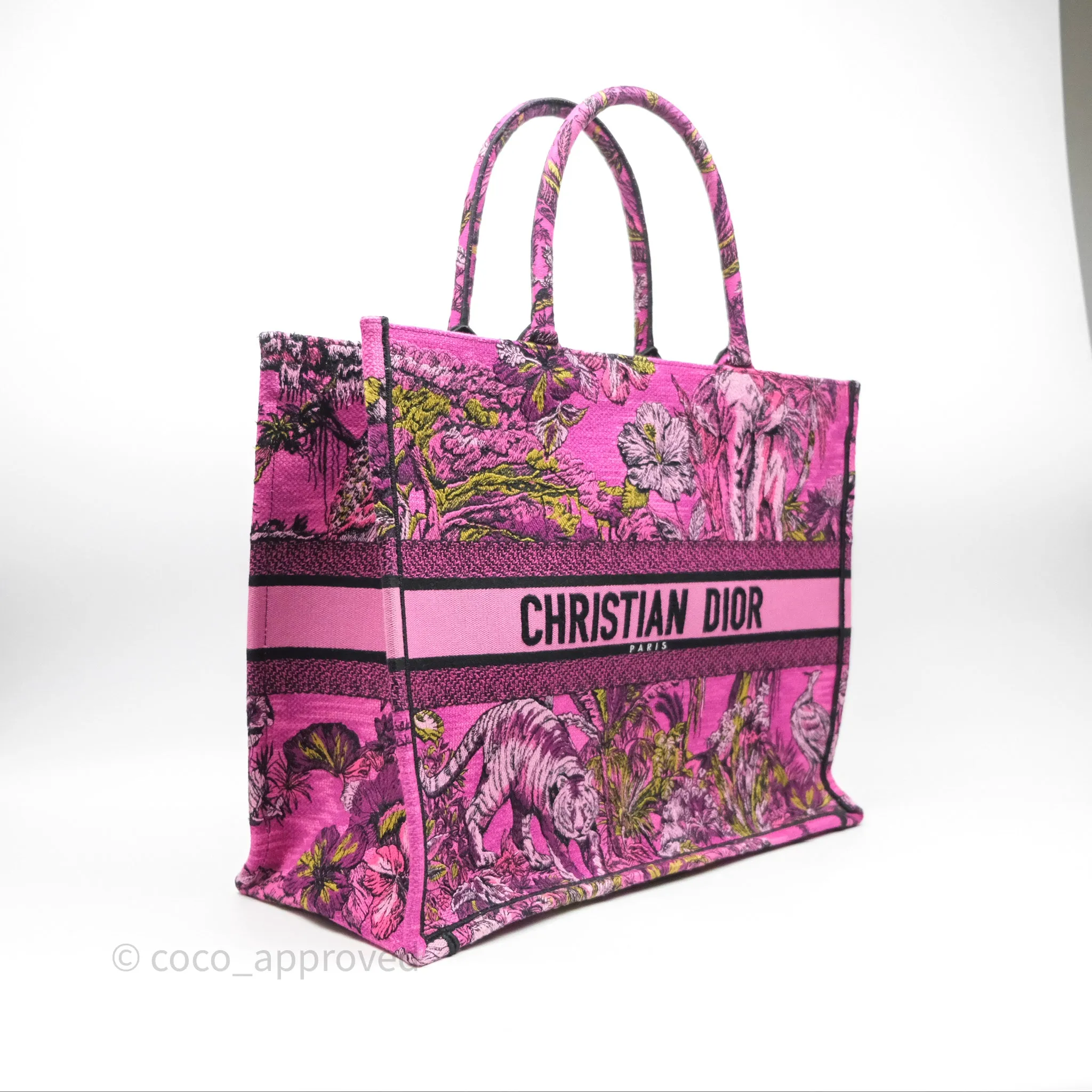 Christian Dior Large Pink Book Tote Canvas