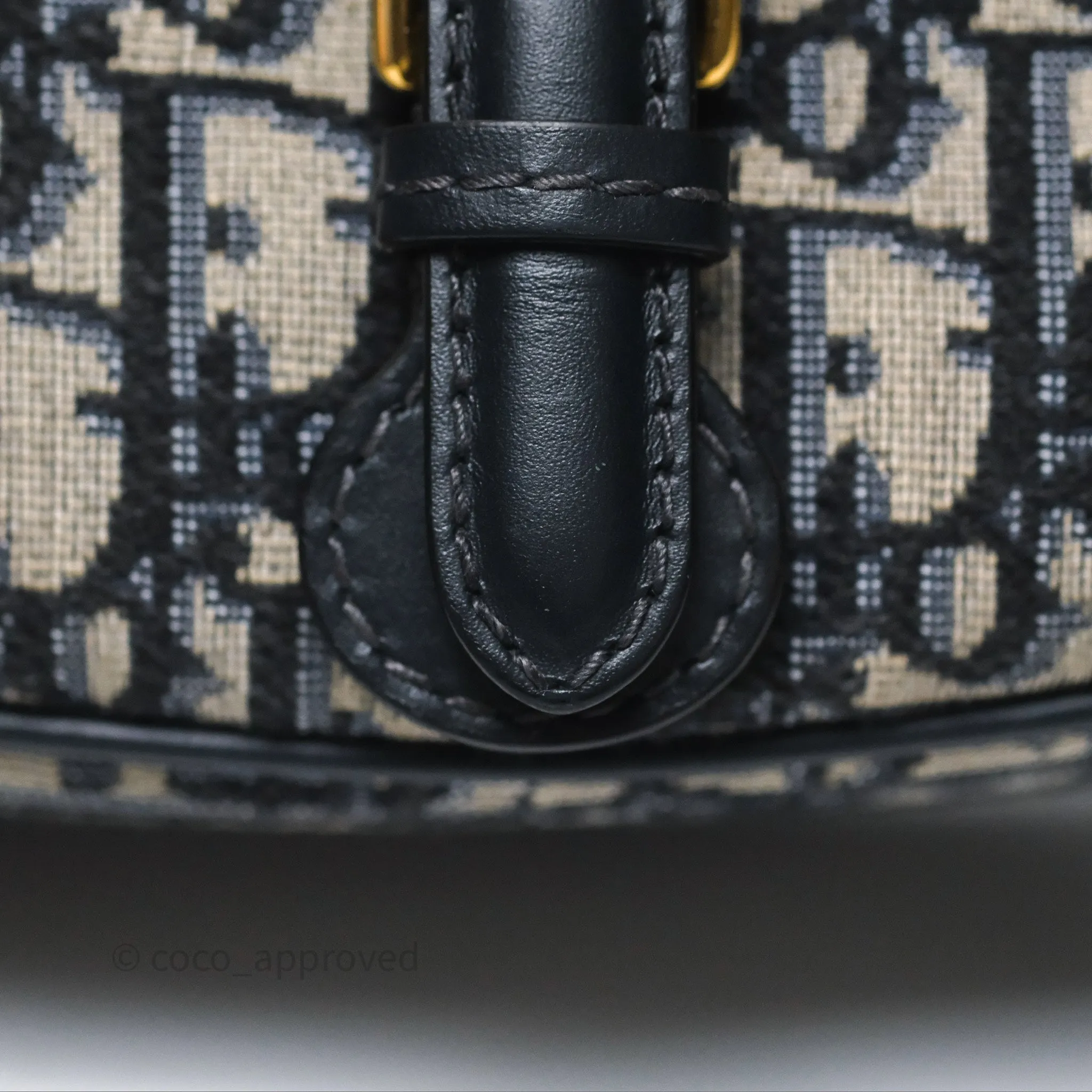 Christian Dior Medium Bobby Bag Blue Oblique Jacquard Canvas