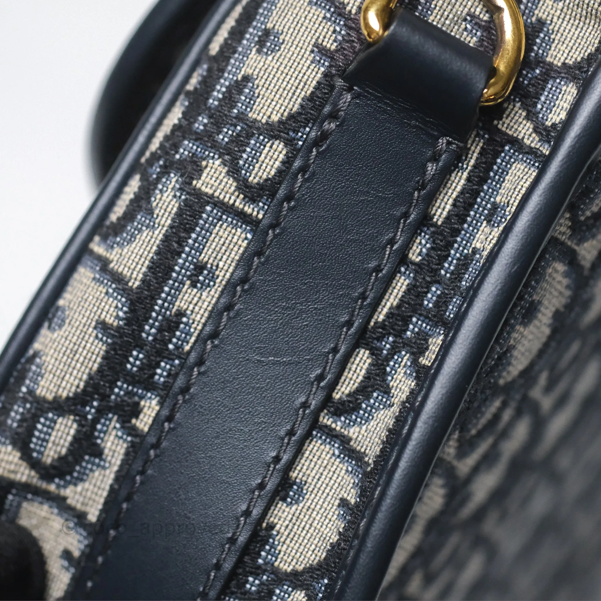 Christian Dior Medium Bobby Bag Blue Oblique Jacquard Canvas