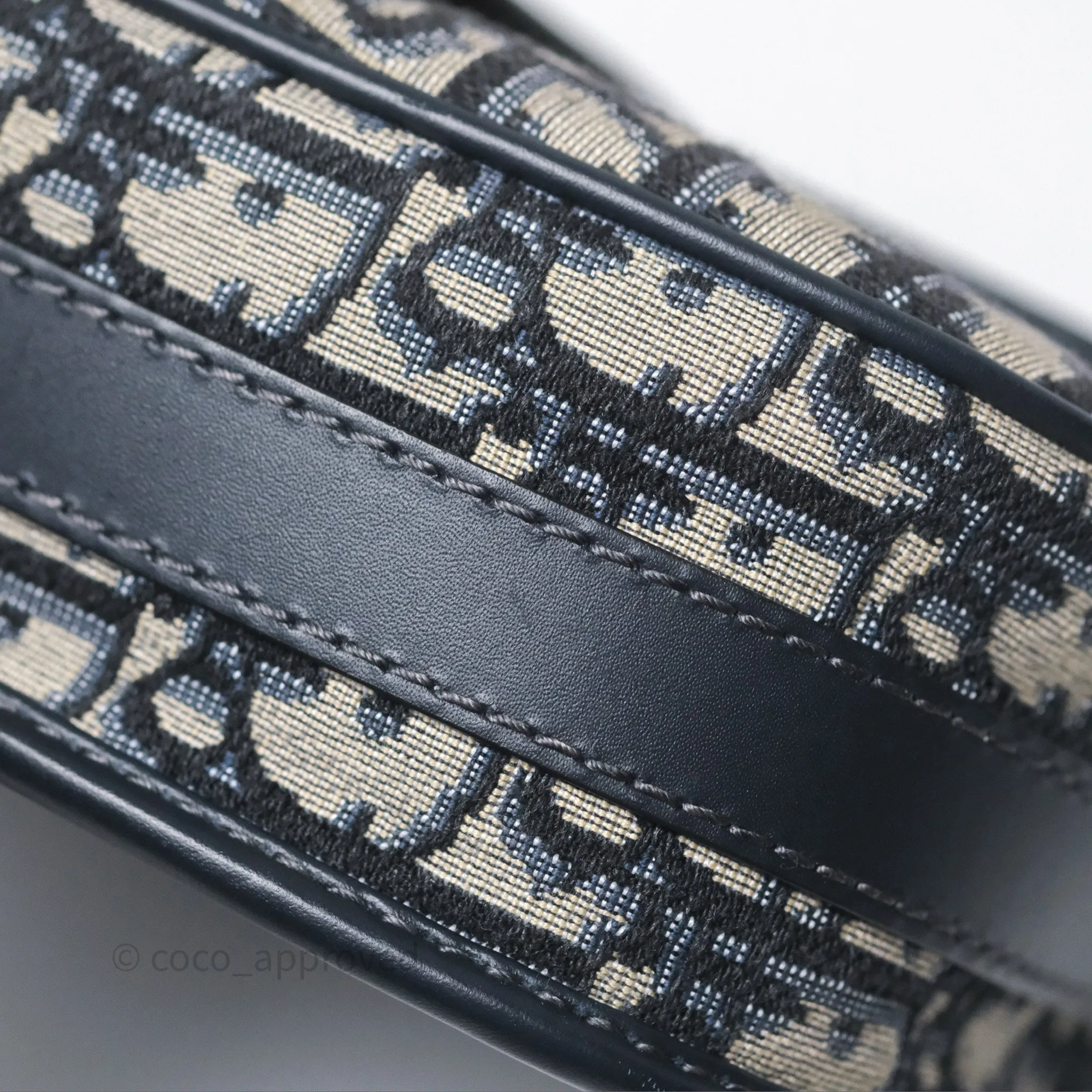 Christian Dior Medium Bobby Bag Blue Oblique Jacquard Canvas