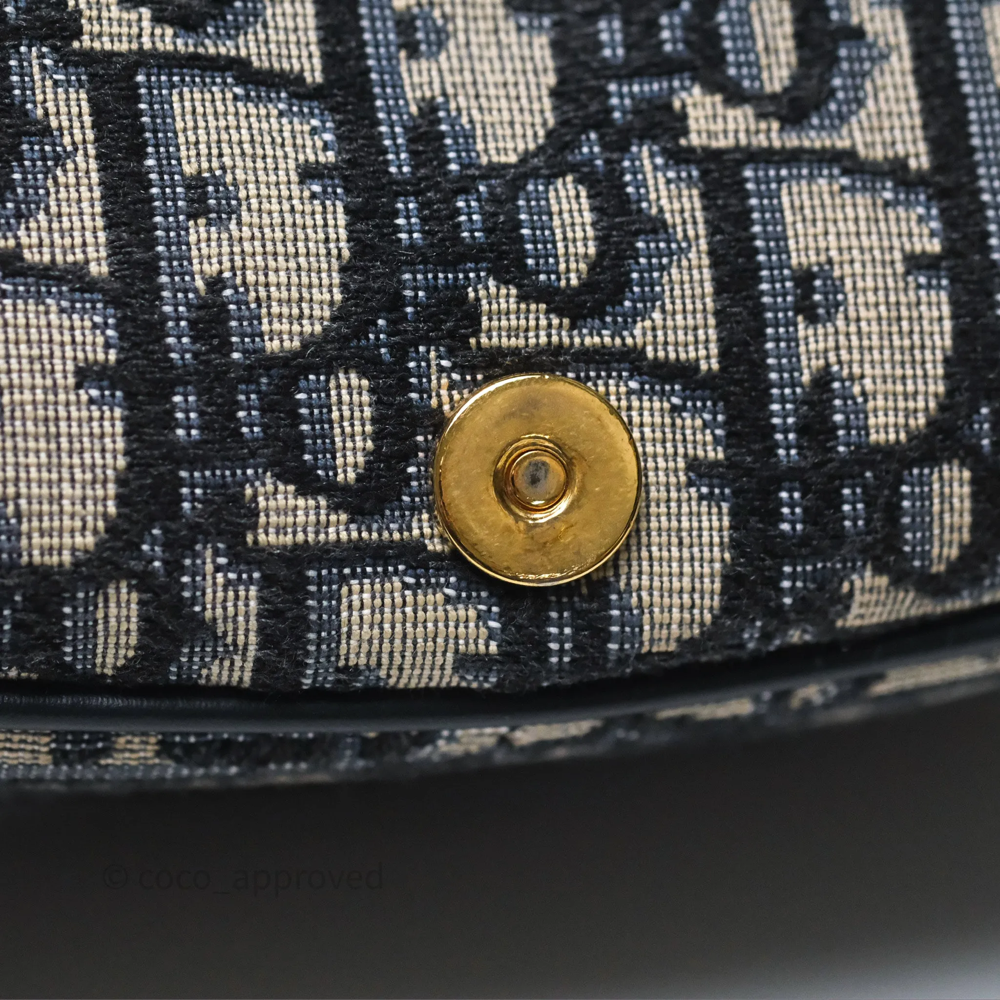 Christian Dior Medium Bobby Bag Blue Oblique Jacquard Canvas