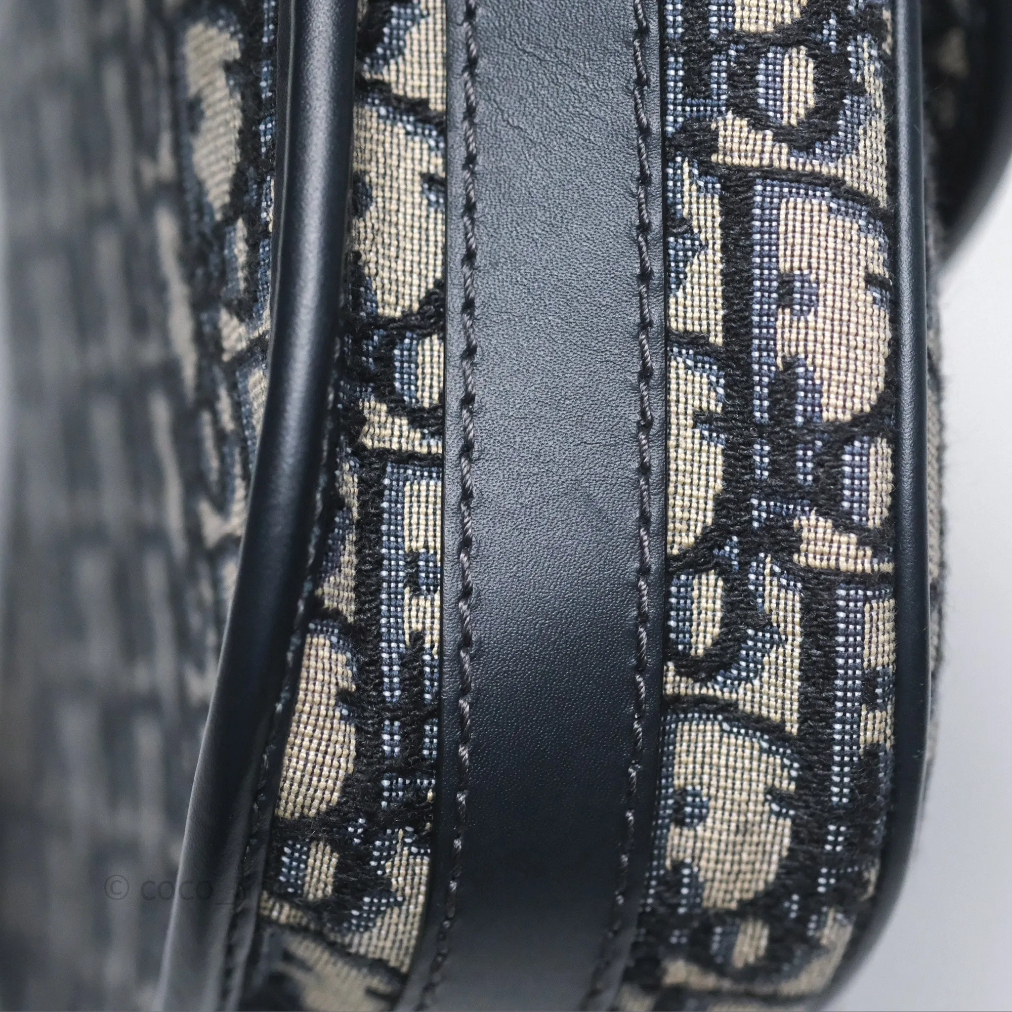 Christian Dior Medium Bobby Bag Blue Oblique Jacquard Canvas