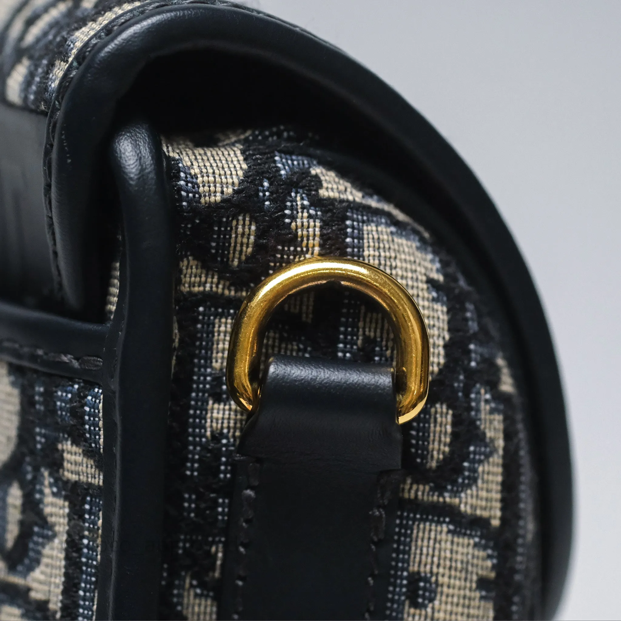 Christian Dior Medium Bobby Bag Blue Oblique Jacquard Canvas