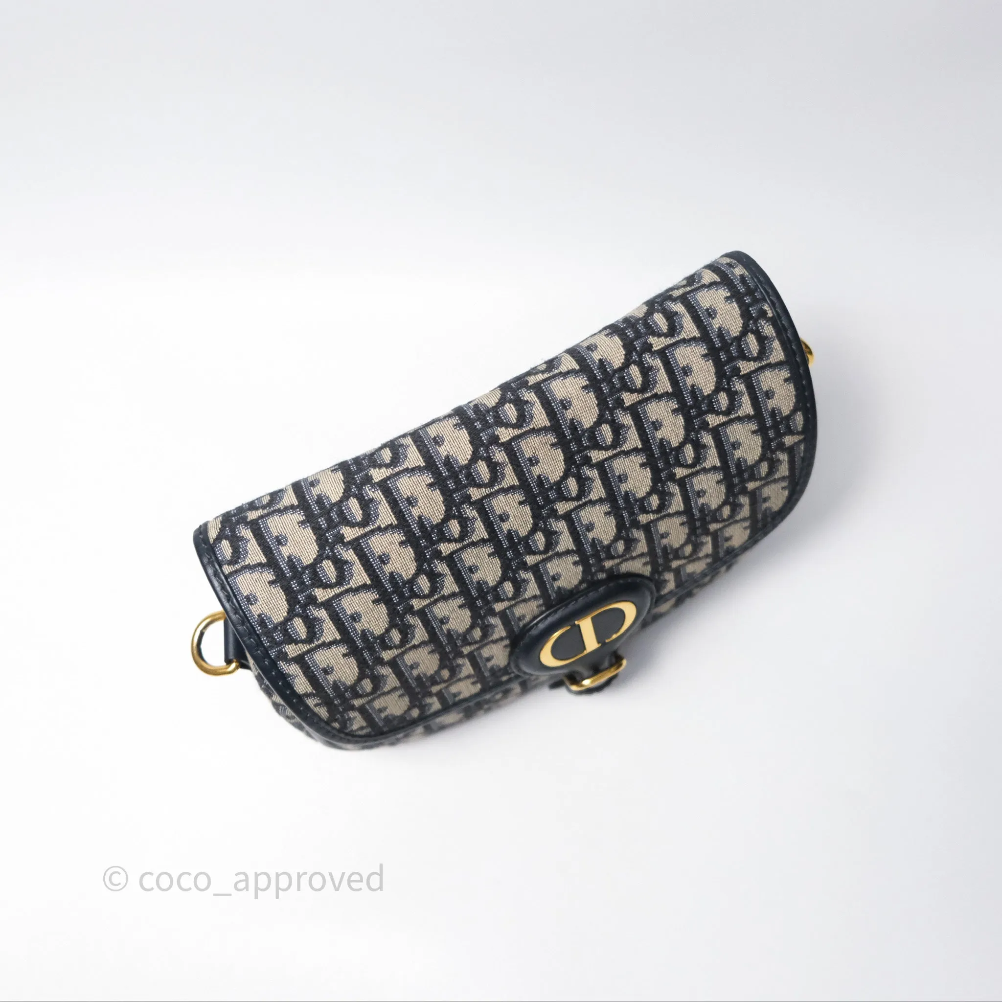 Christian Dior Medium Bobby Bag Blue Oblique Jacquard Canvas