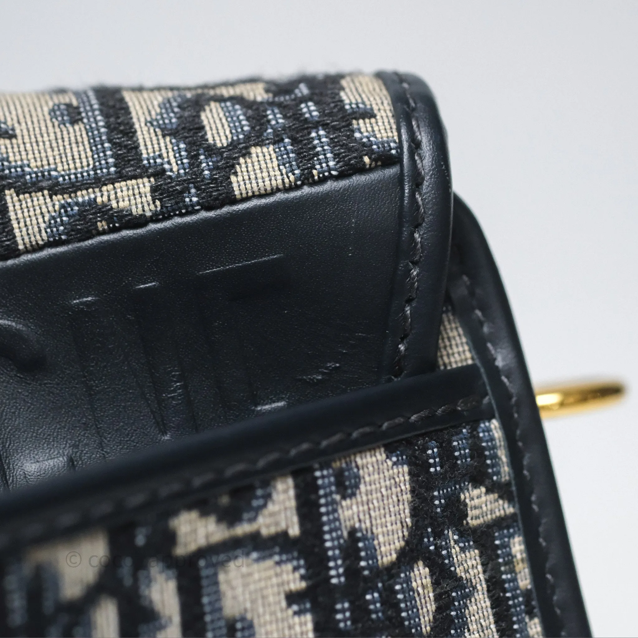 Christian Dior Medium Bobby Bag Blue Oblique Jacquard Canvas