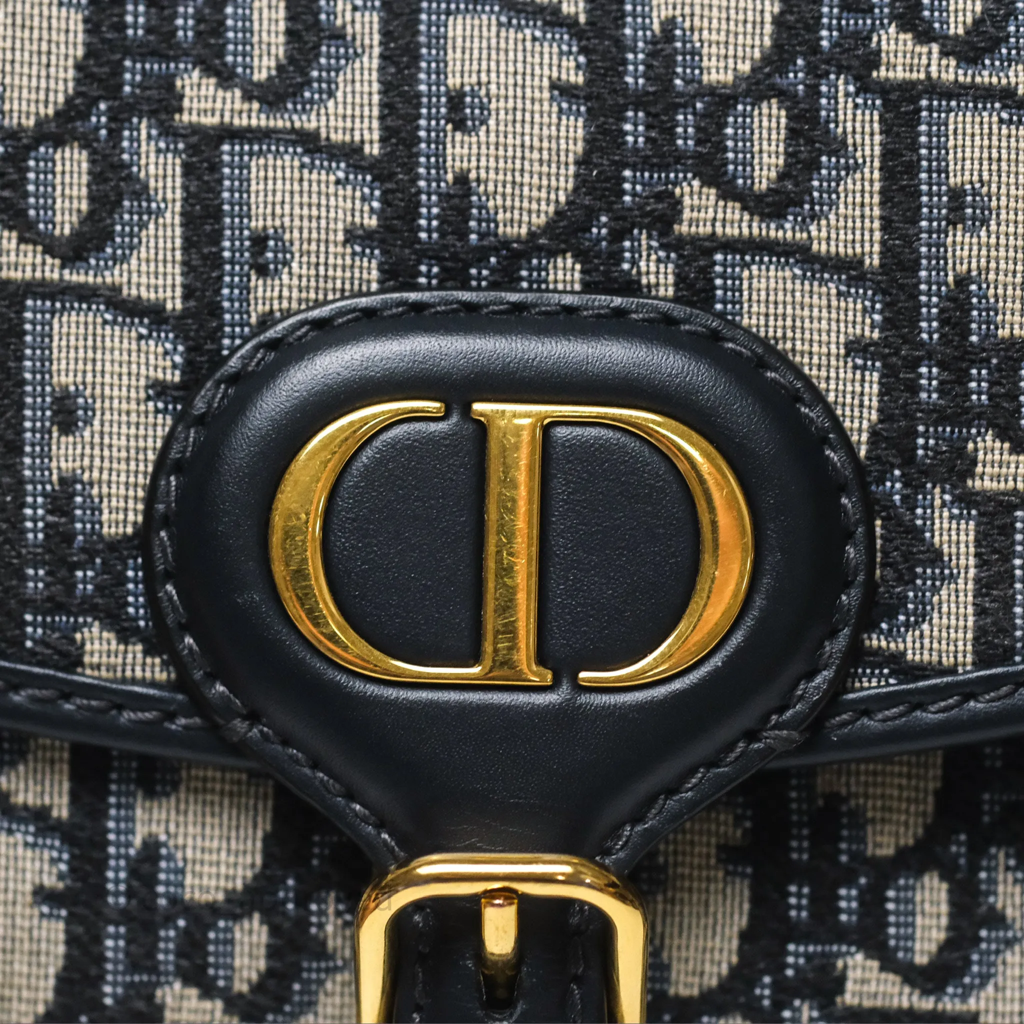 Christian Dior Medium Bobby Bag Blue Oblique Jacquard Canvas