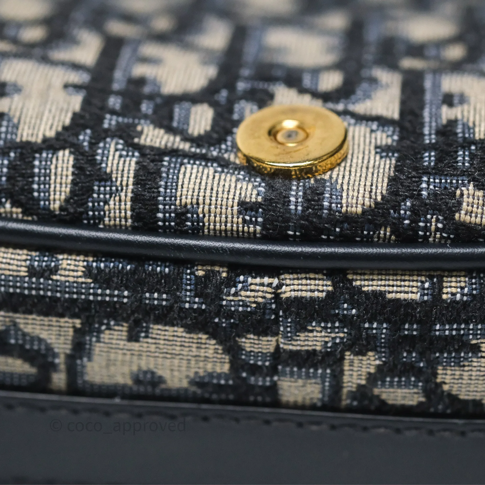 Christian Dior Medium Bobby Bag Blue Oblique Jacquard Canvas