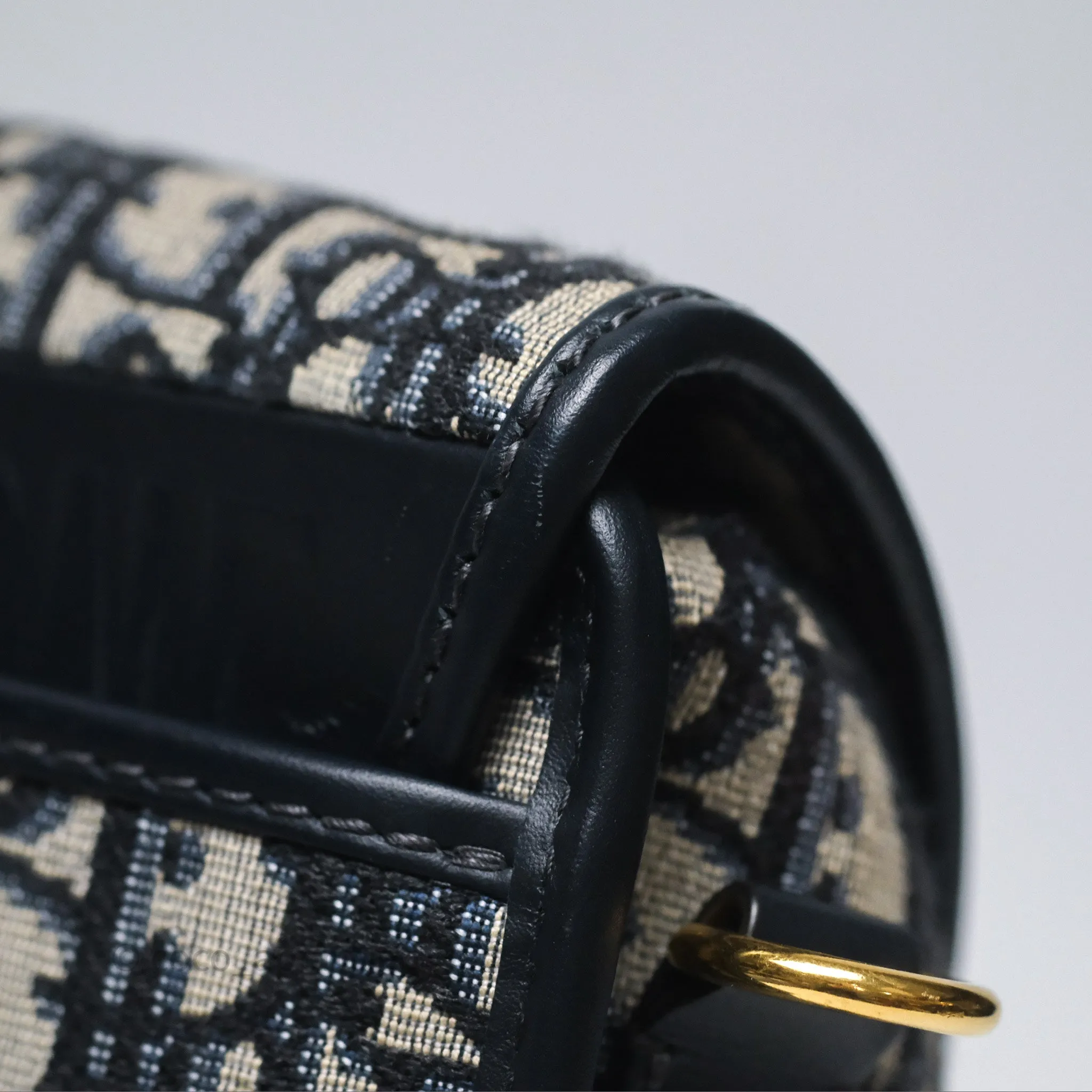Christian Dior Medium Bobby Bag Blue Oblique Jacquard Canvas