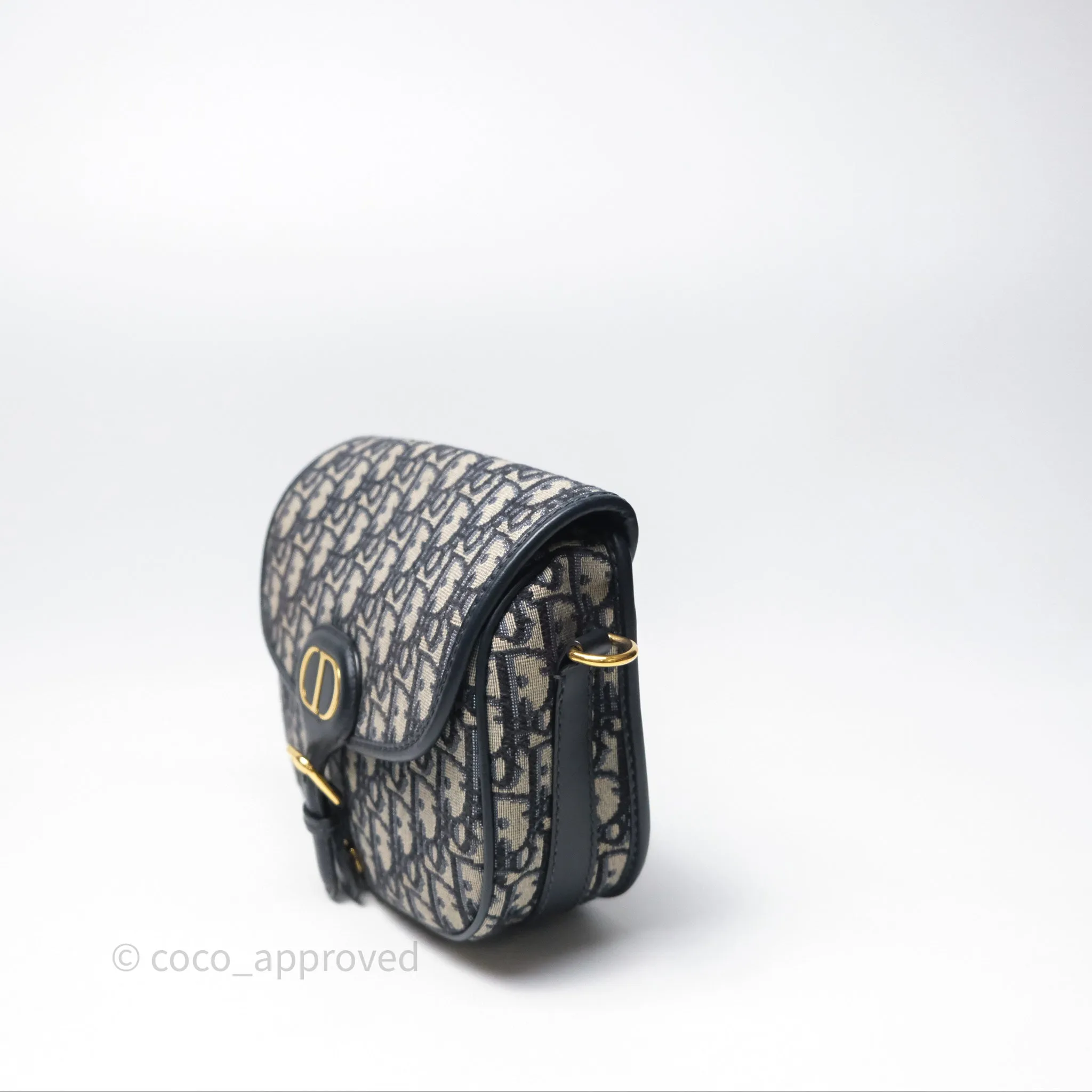 Christian Dior Medium Bobby Bag Blue Oblique Jacquard Canvas