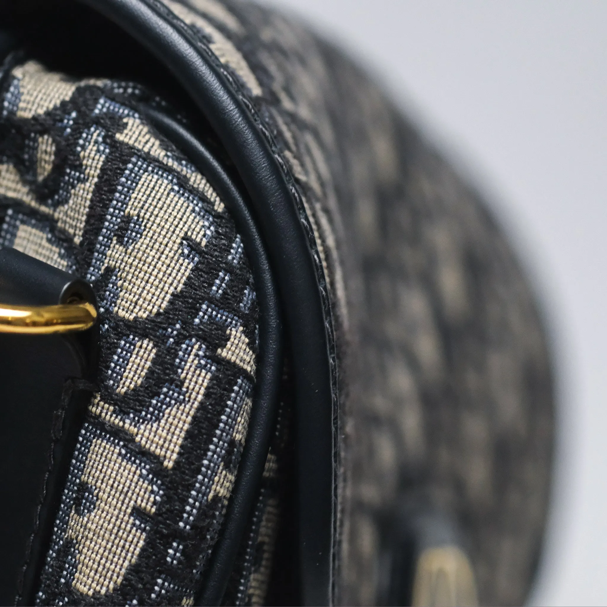 Christian Dior Medium Bobby Bag Blue Oblique Jacquard Canvas