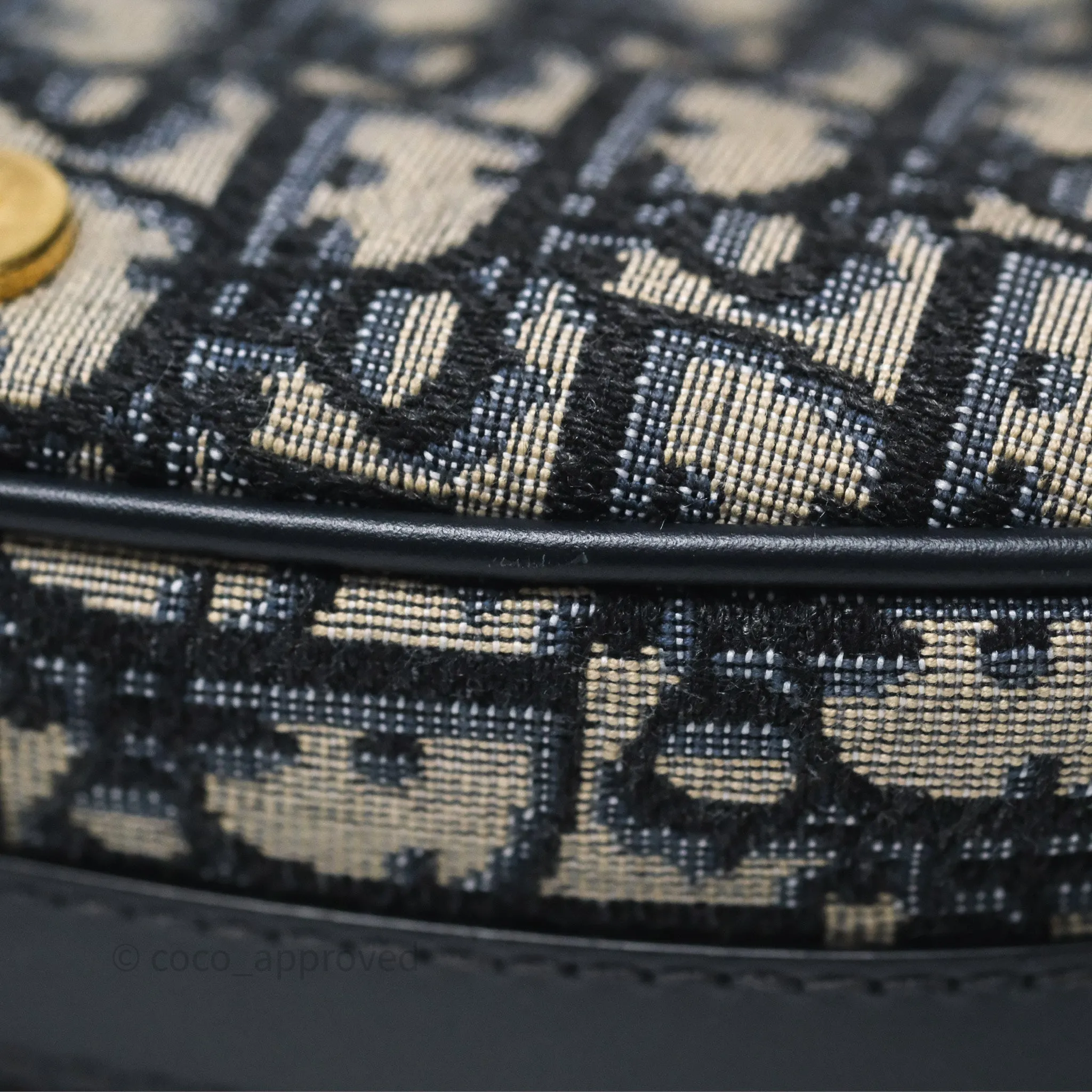 Christian Dior Medium Bobby Bag Blue Oblique Jacquard Canvas